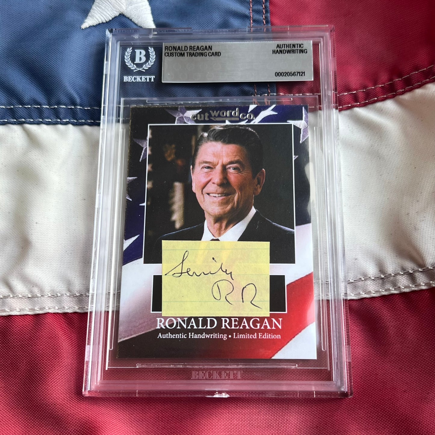 Ronald Reagan Handwritten Word Cut from an Autograph Letter Signed Beckett BAS