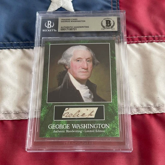 george washington pokemon card George Washington Beckett Encapsulated Handwriting Removed from an Aut