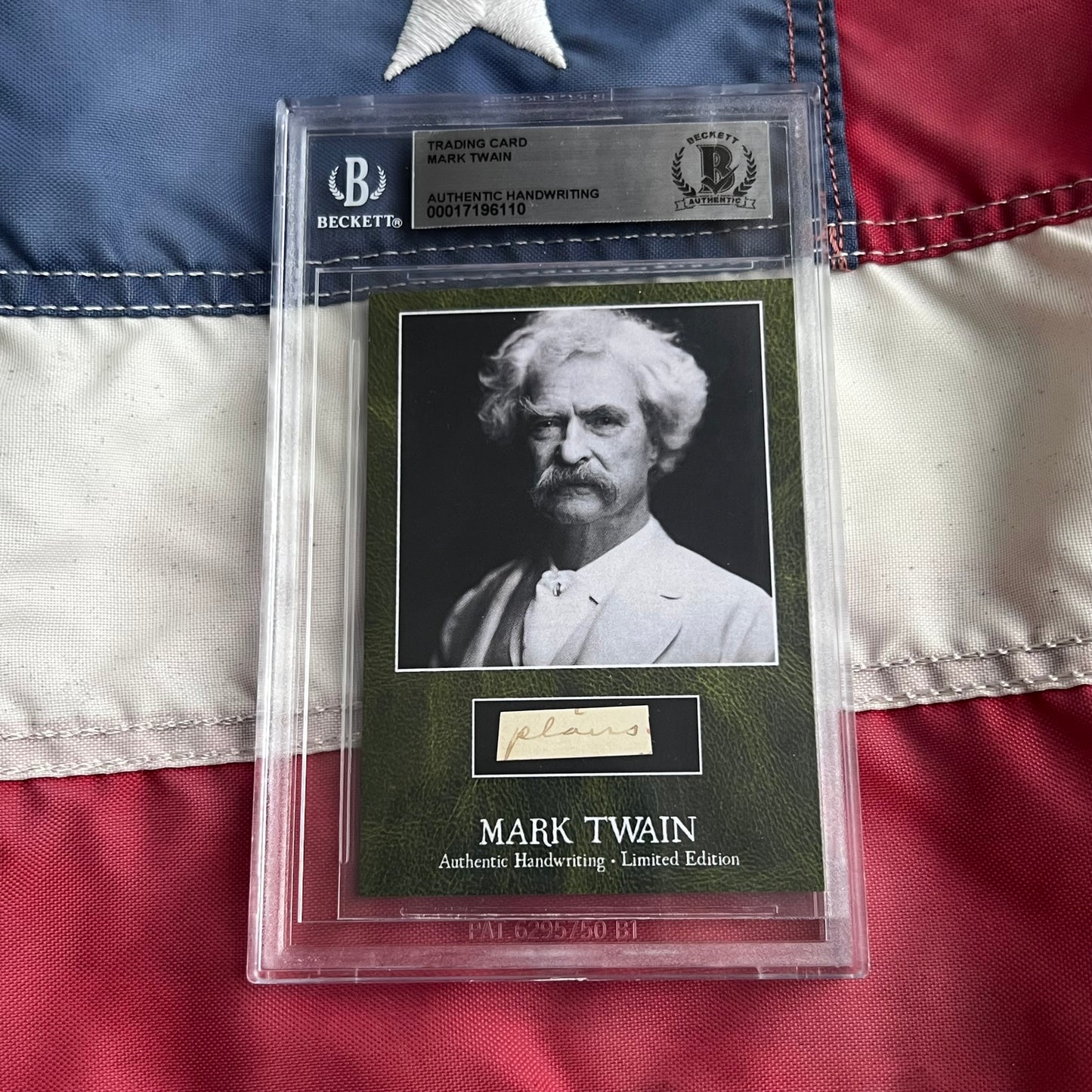 Mark Twain / Samuel L. Clemens Beckett Encapsulated Handwriting Removed from an Autograph Letter Signed