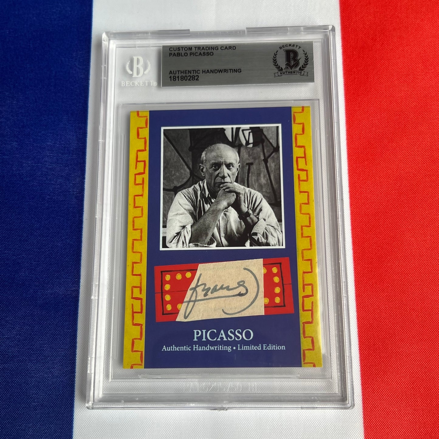 Pablo Picasso Beckett Encapsulated Handwriting Removed from an Autograph Document Signed