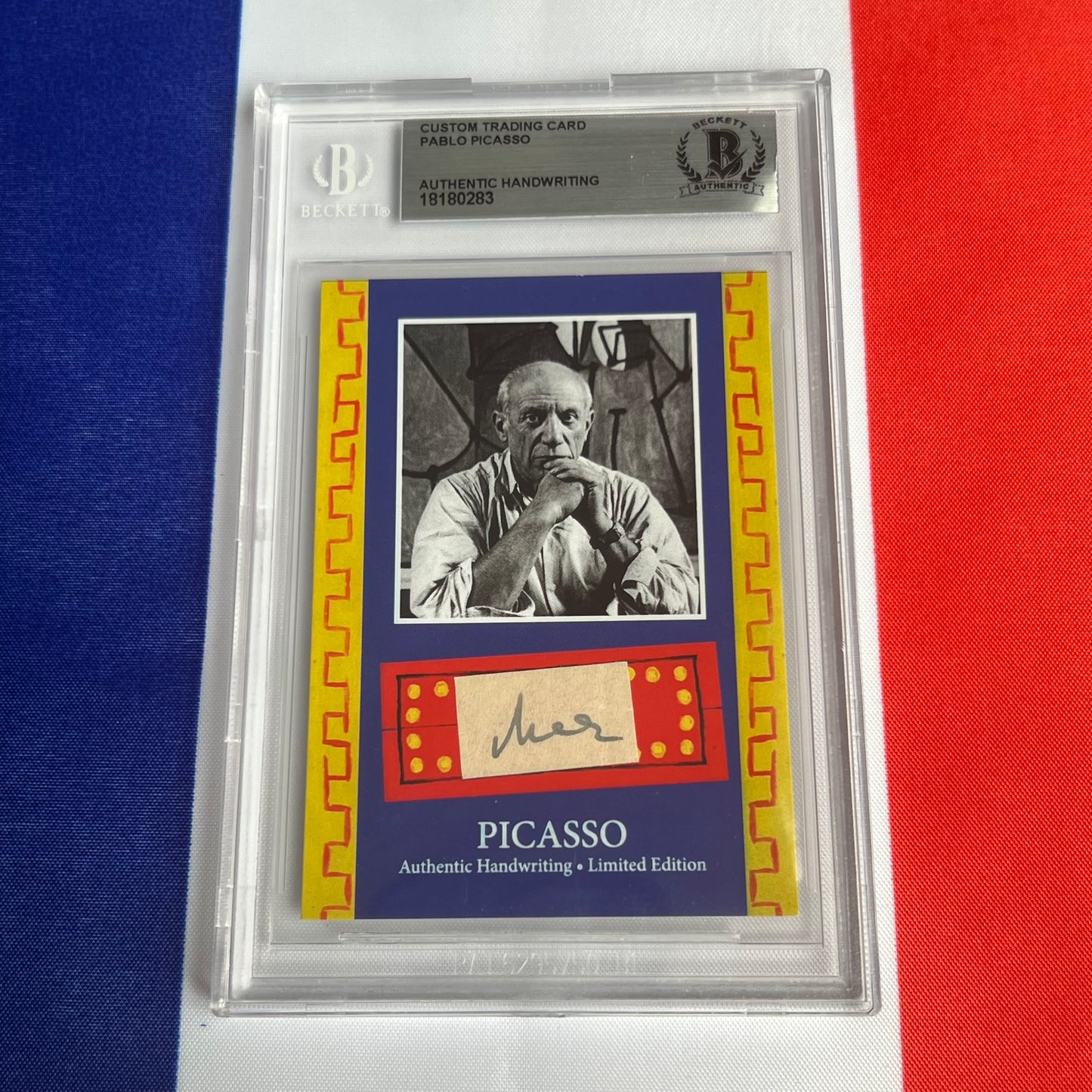 Pablo Picasso Beckett Encapsulated Handwriting Removed from an Autograph Document Signed