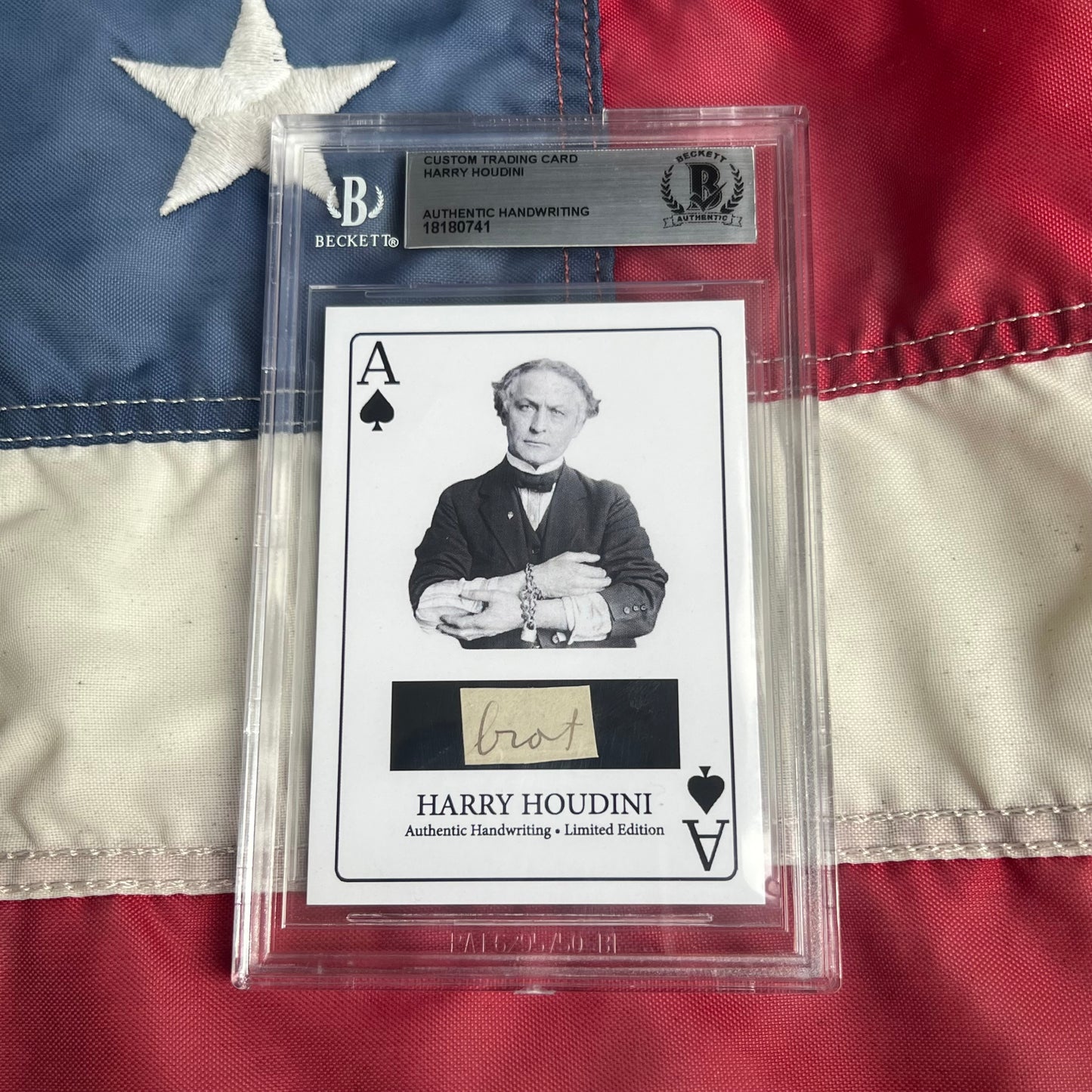 Harry Houdini Handwritten Word Cut from a Autograph Letter Signed Beckett BAS