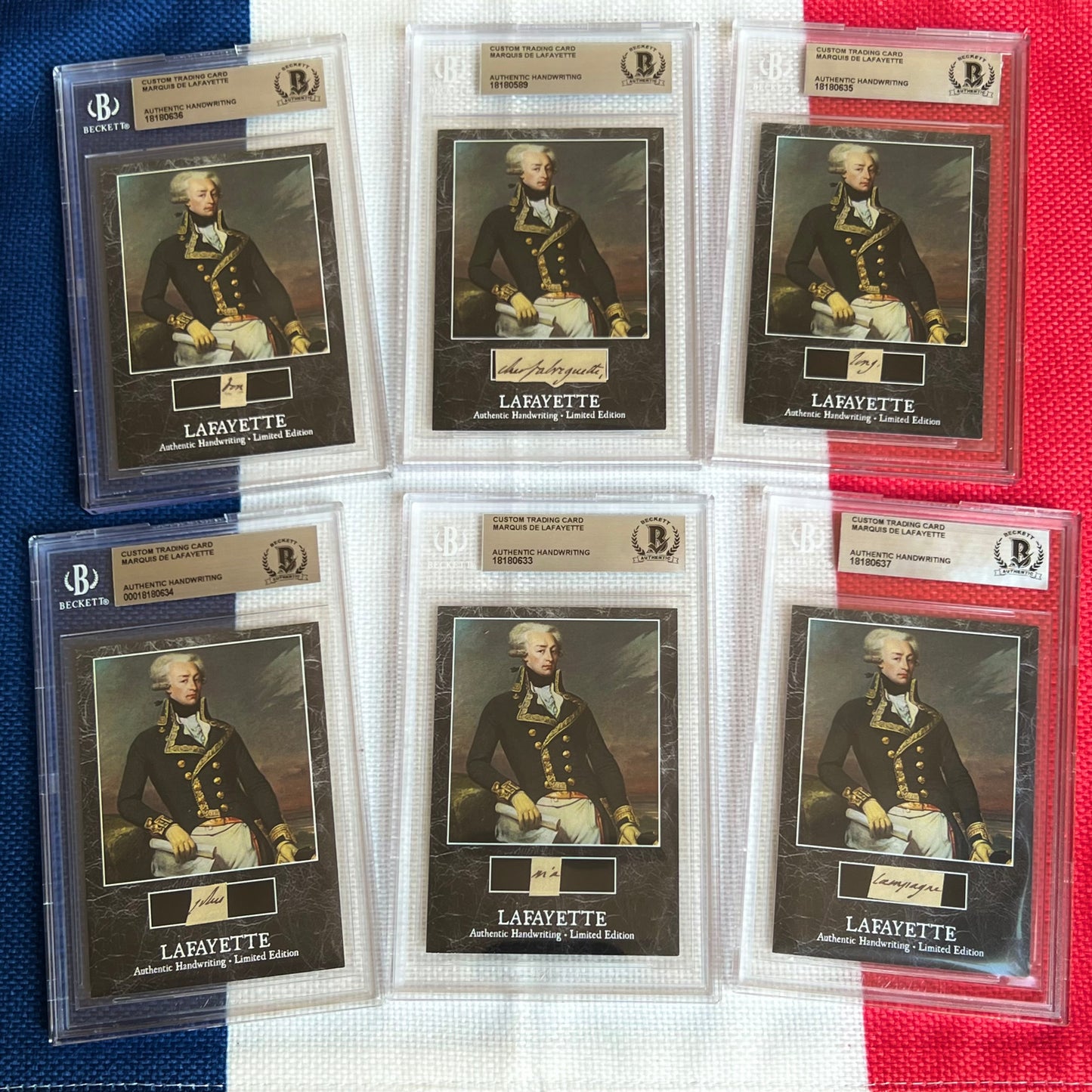 Marquis De Lafayette Beckett Encapsulated Handwriting Removed from an Autograph Document Signed