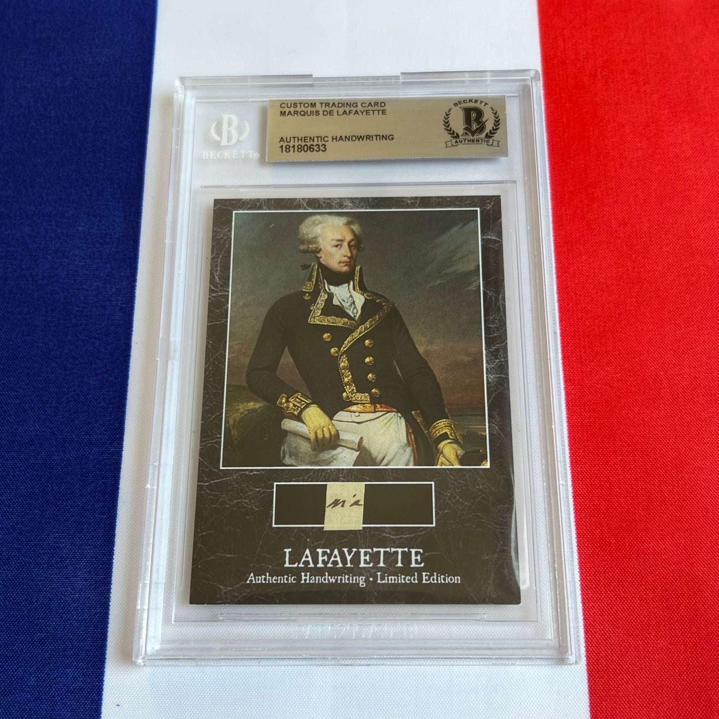 Marquis De Lafayette Beckett Encapsulated Handwriting Removed from an Autograph Document Signed