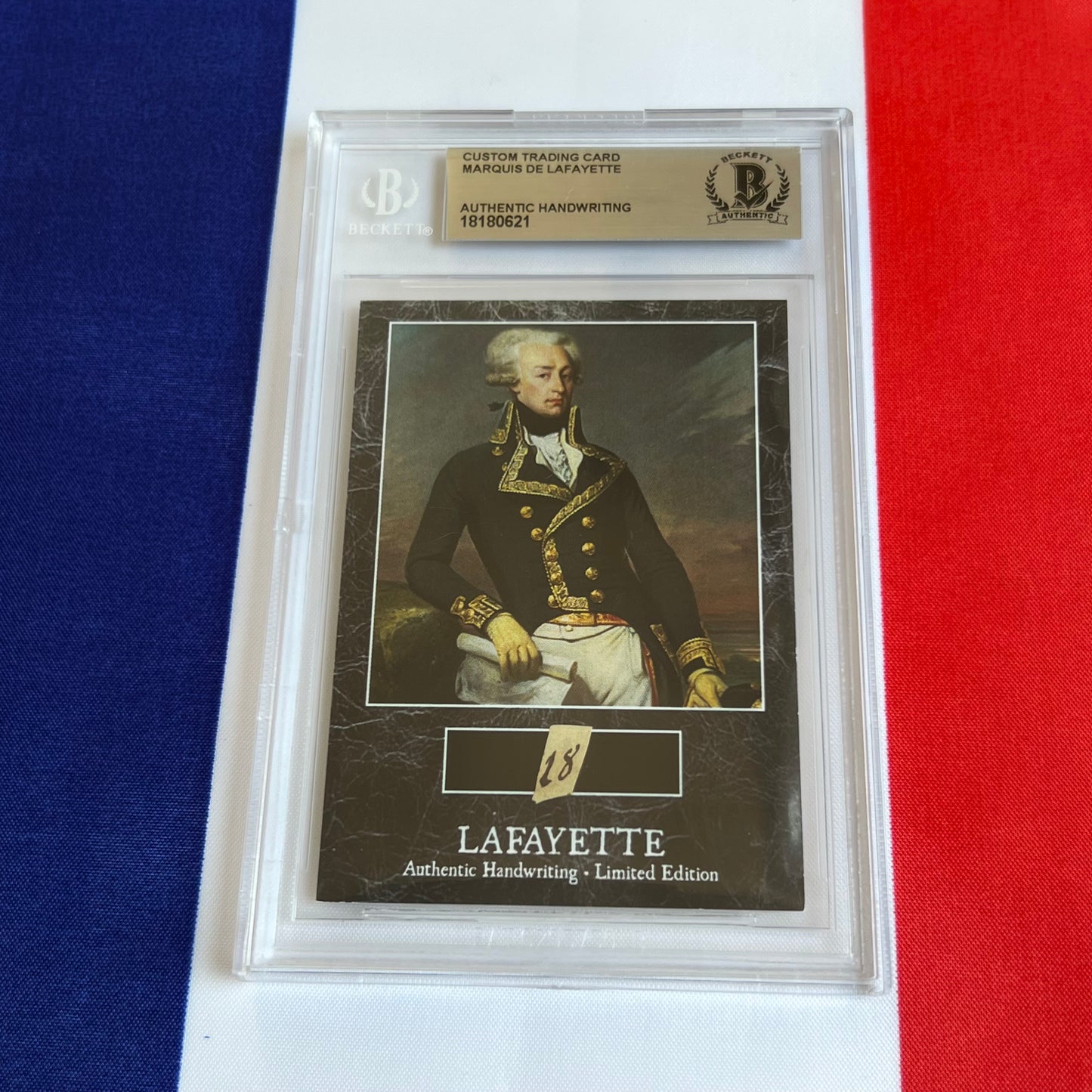 Marquis De Lafayette Beckett Encapsulated Handwriting Removed from an Autograph Document Signed