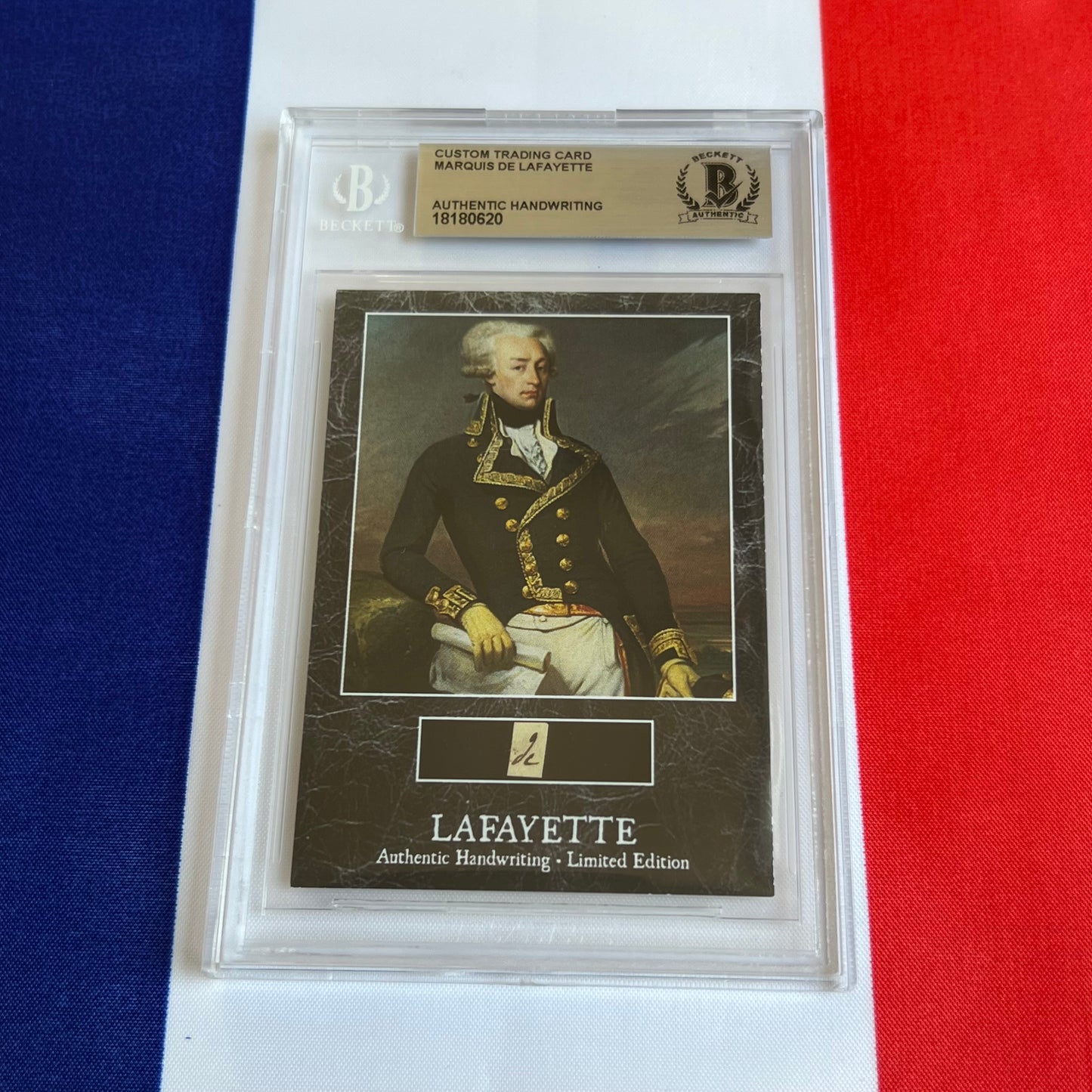 Marquis De Lafayette Beckett Encapsulated Handwriting Removed from an Autograph Document Signed