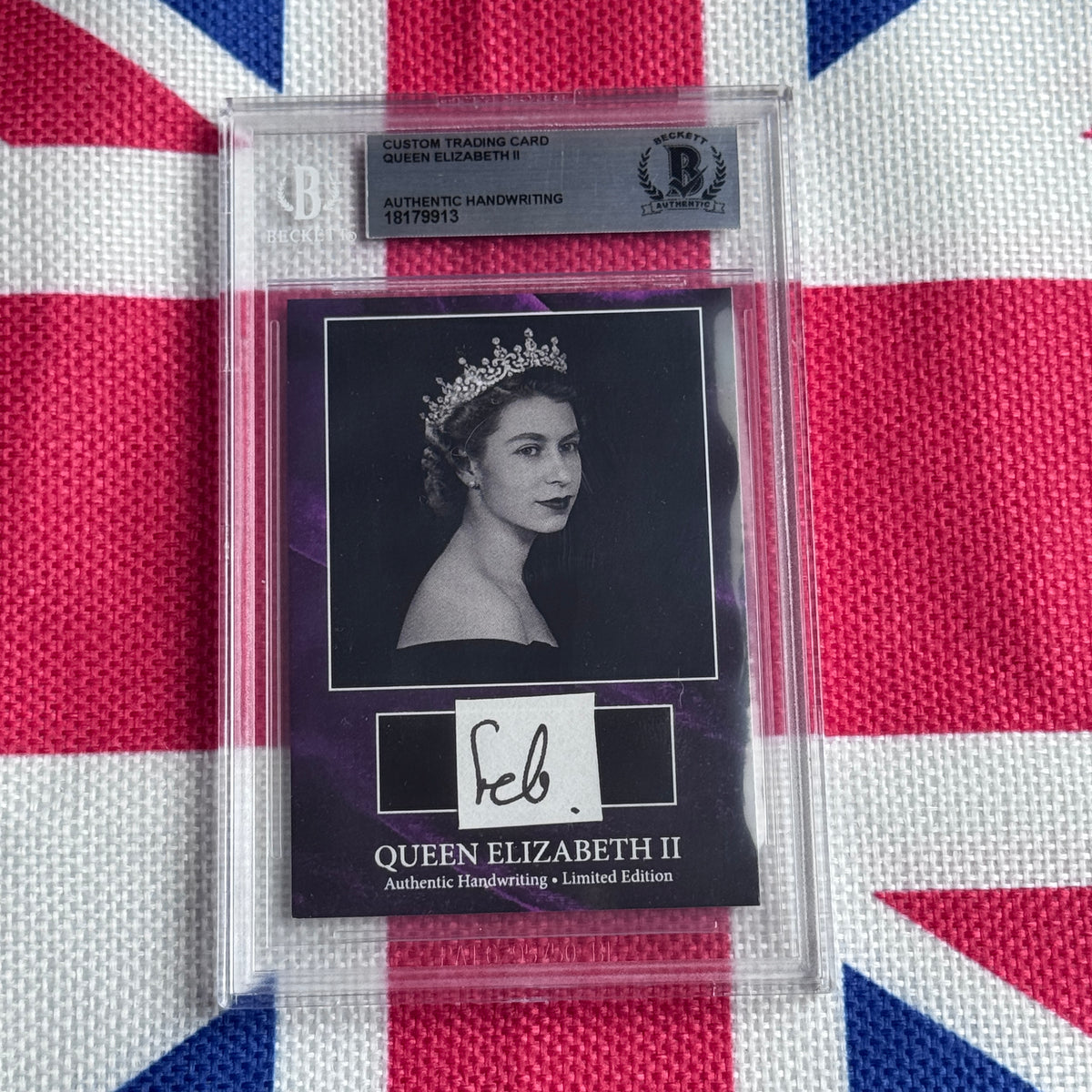 Queen Elizabeth II Beckett Encapsulated Handwriting Removed from an Autograph Letter Signed