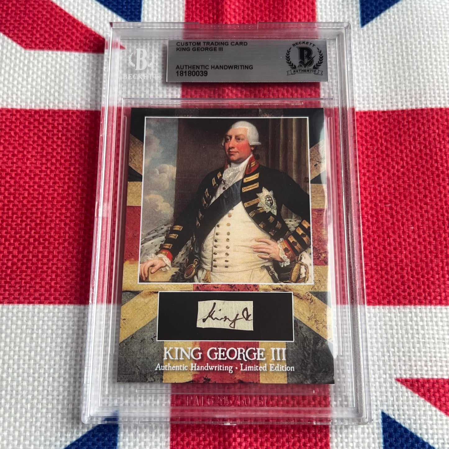 King George III Beckett Encapsulated Handwriting Removed from an Autograph Document Signed
