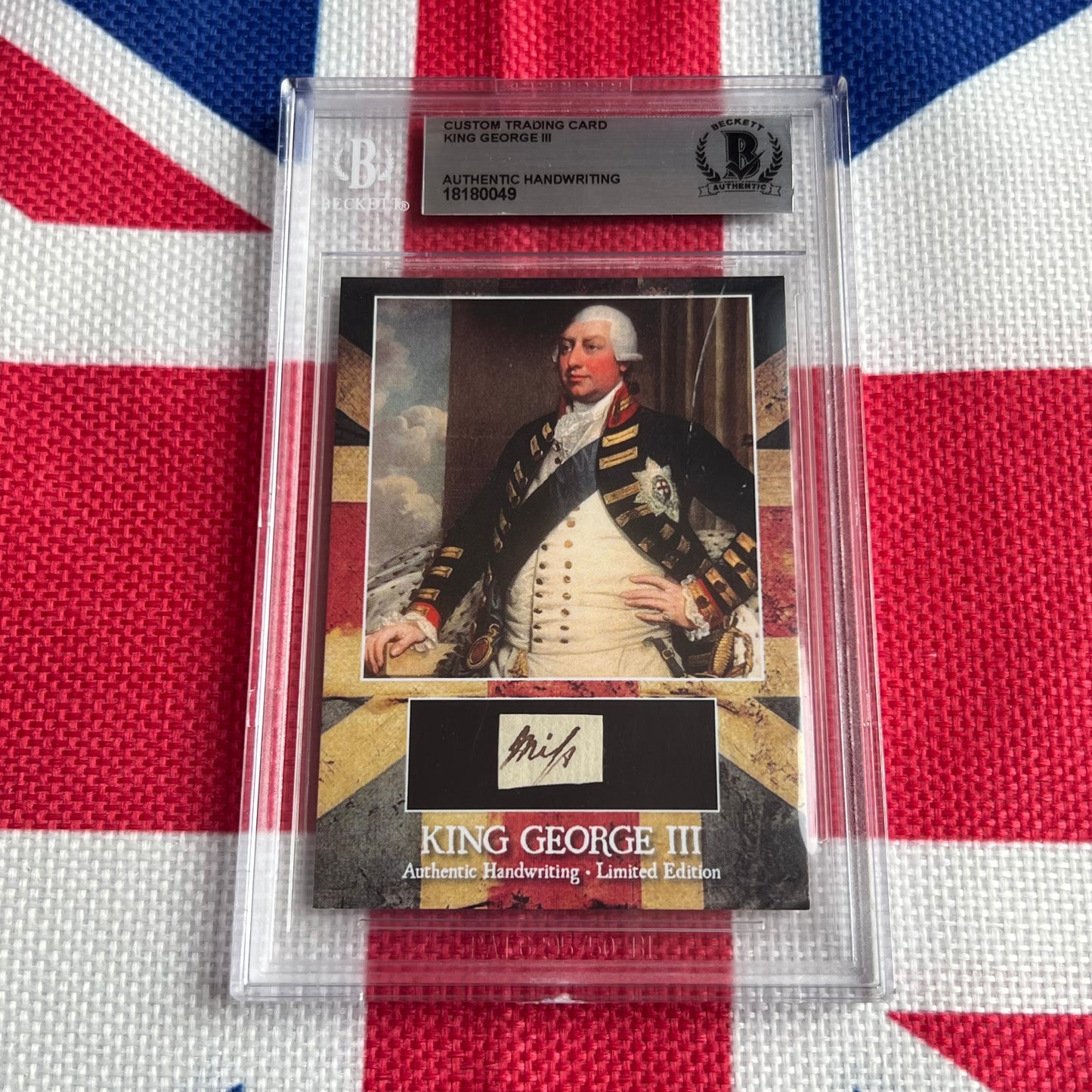 King George III Beckett Encapsulated Handwriting Removed from an Autograph Document Signed