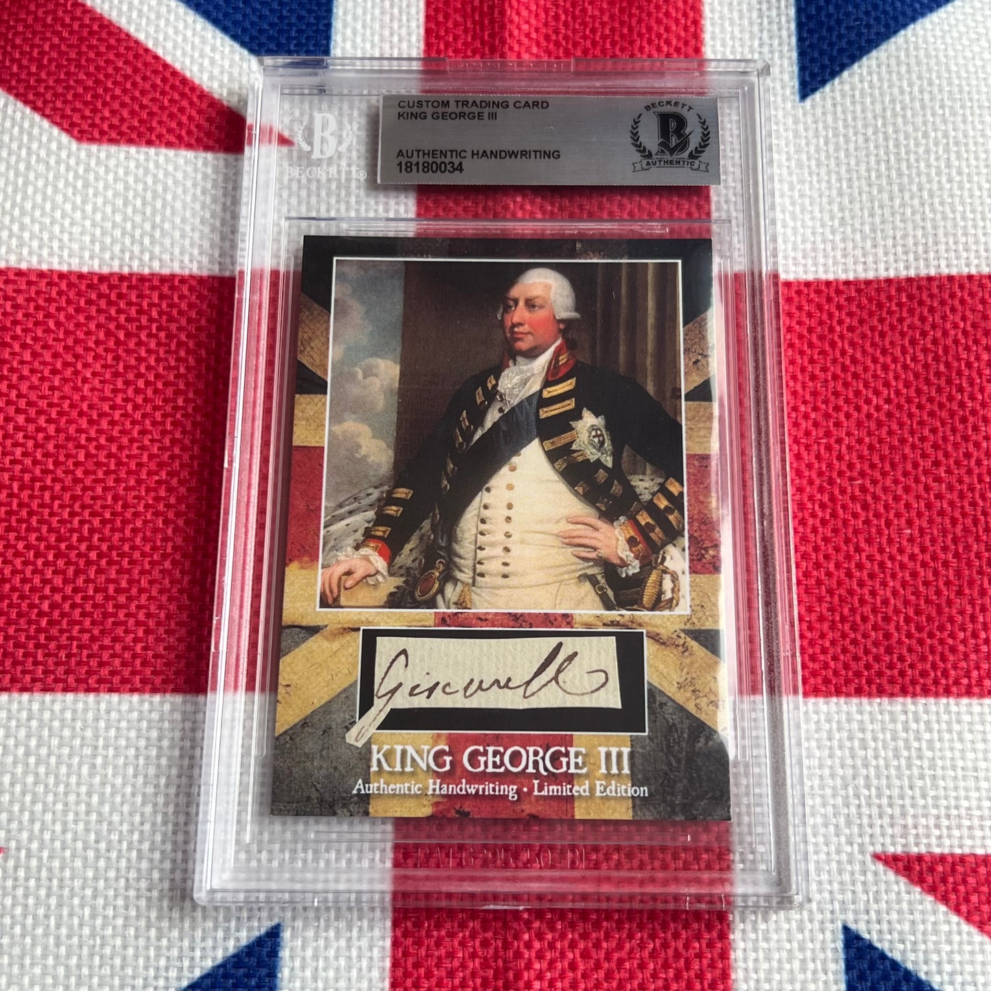 King George III Beckett Encapsulated Handwriting Removed from an Autograph Document Signed