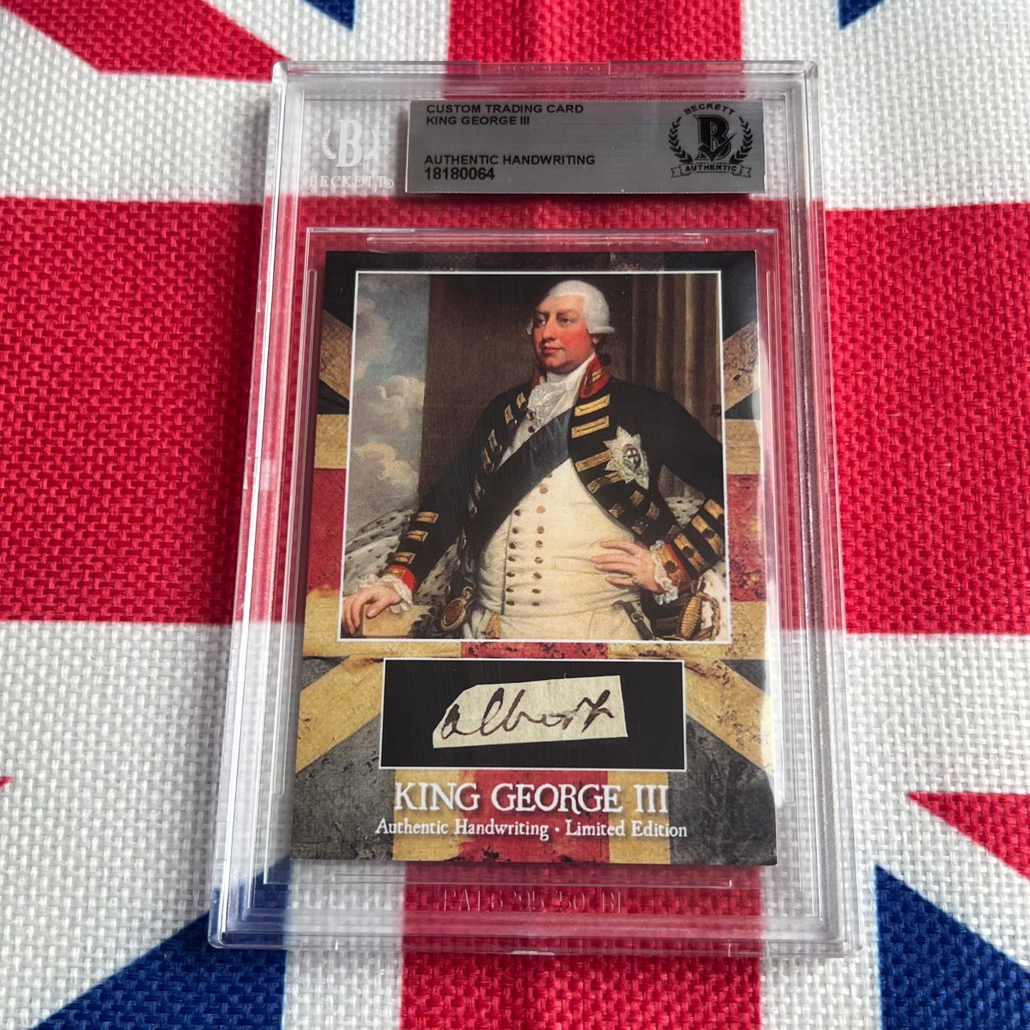 King George III Beckett Encapsulated Handwriting Removed from an Autograph Document Signed