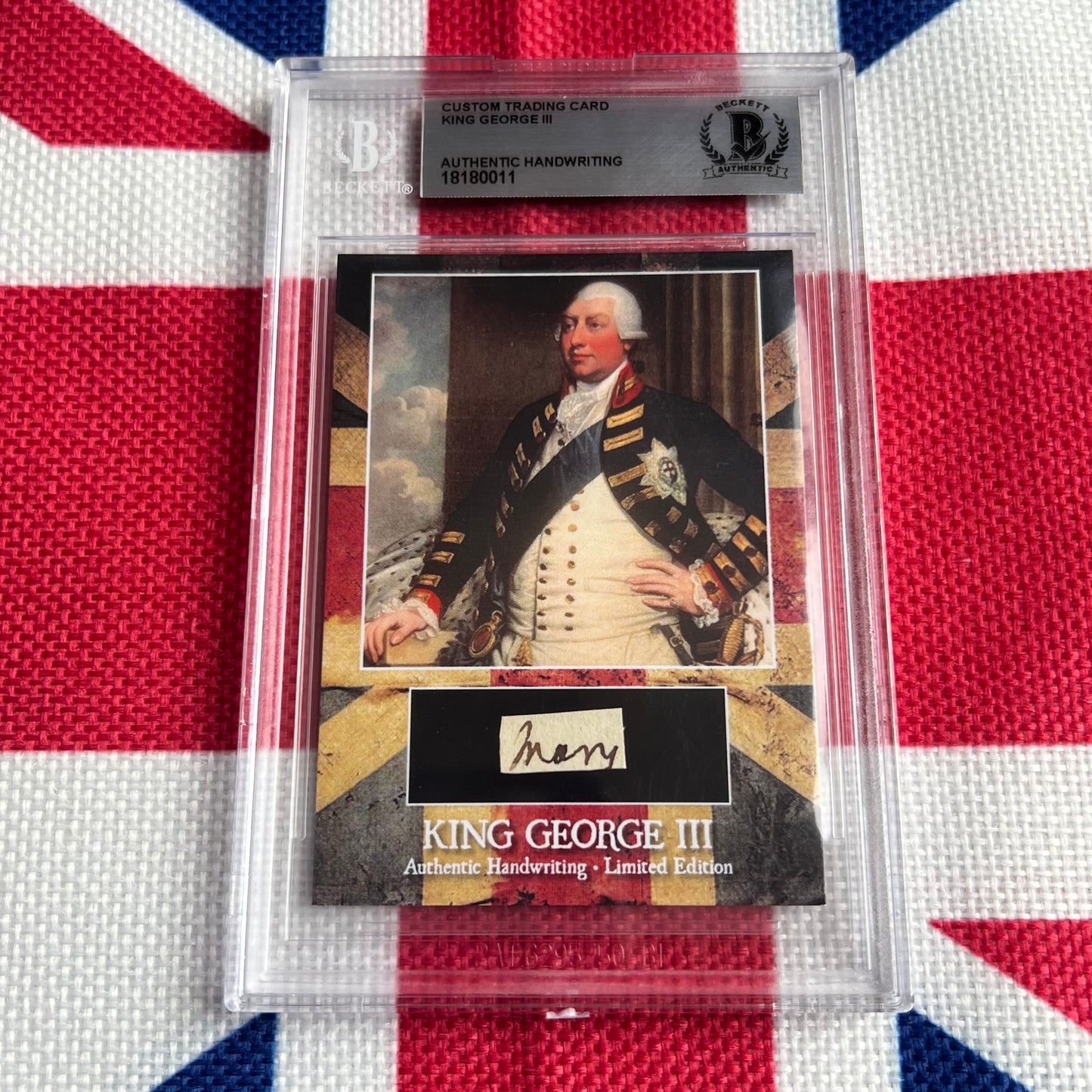 King George III Beckett Encapsulated Handwriting Removed from an Autograph Document Signed