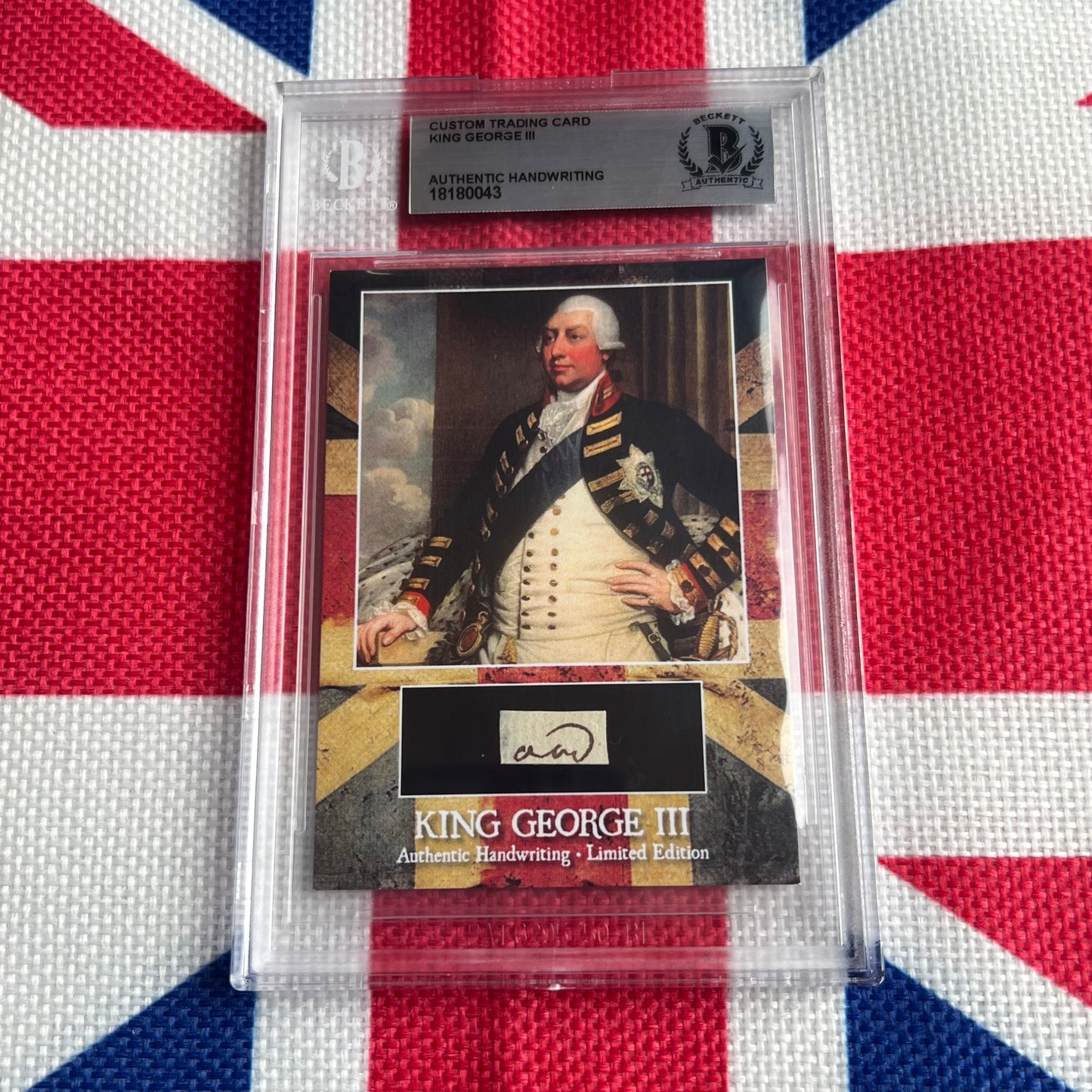 King George III Beckett Encapsulated Handwriting Removed from an Autograph Document Signed
