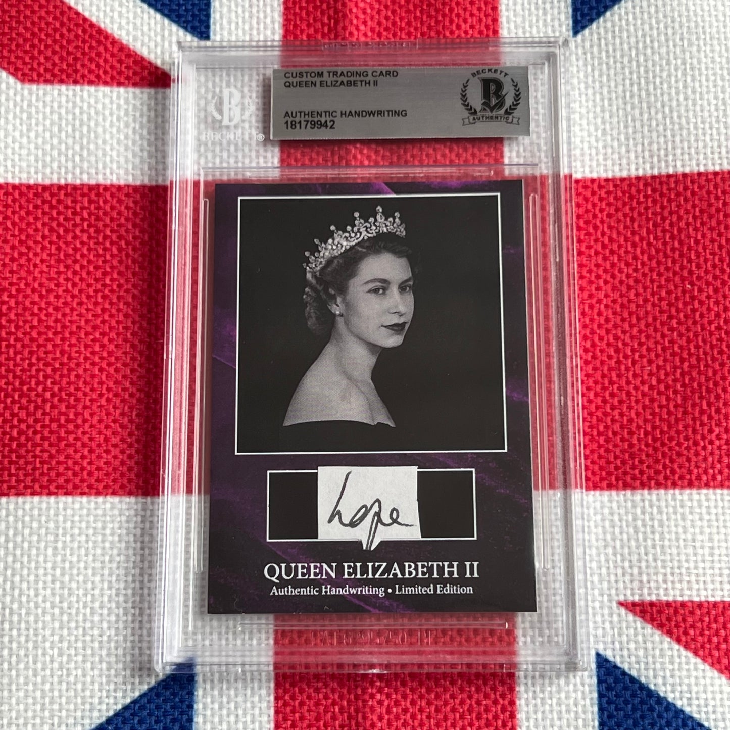 Queen Elizabeth II Beckett Encapsulated Handwriting Removed from an Autograph Letter Signed