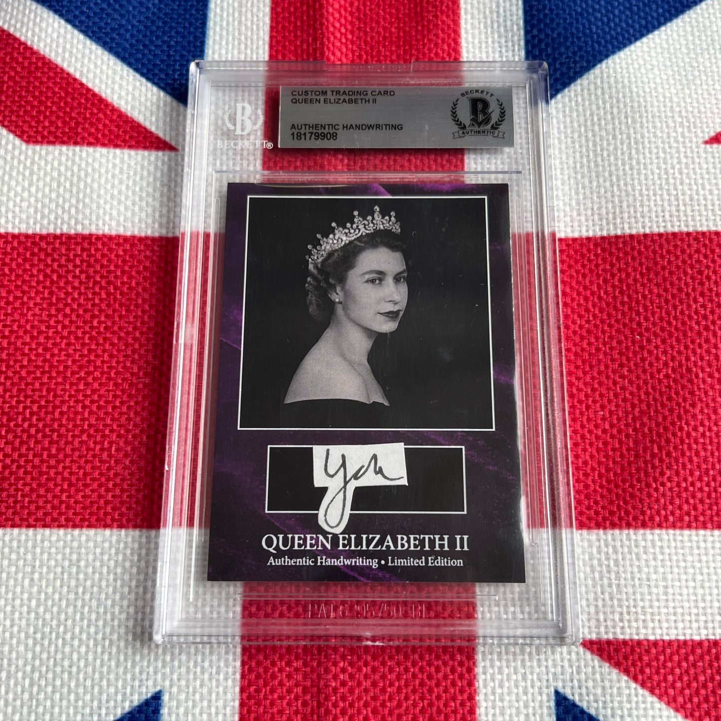 Queen Elizabeth II Beckett Encapsulated Handwriting Removed from an Autograph Letter Signed