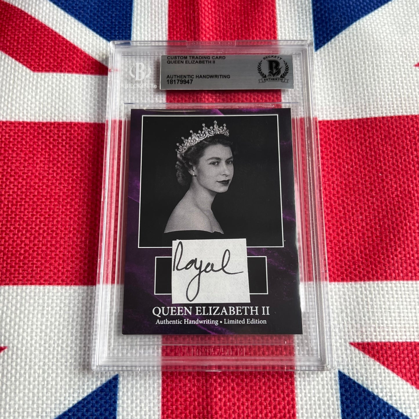 Queen Elizabeth II Beckett Encapsulated Handwriting Removed from an Autograph Letter Signed