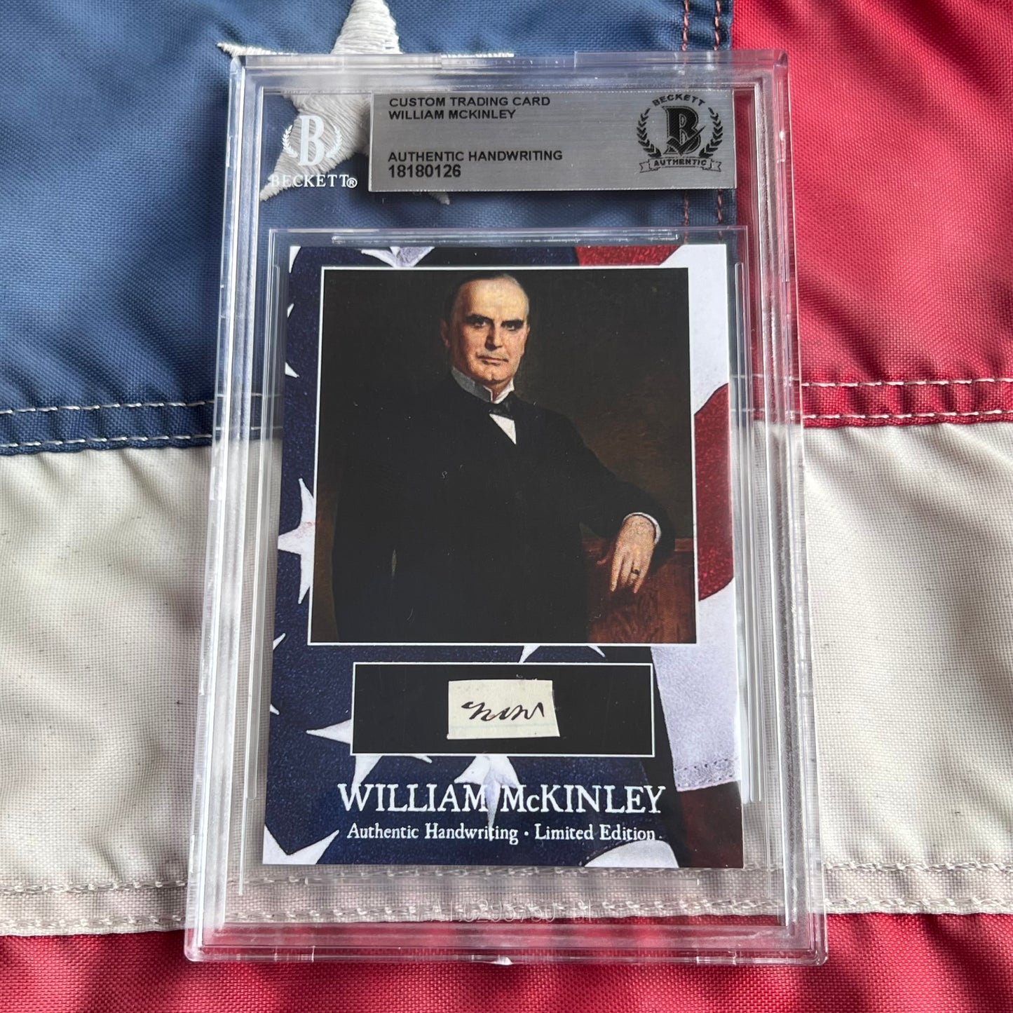William McKinley Beckett Encapsulated Handwriting Removed from an Autograph Document Signed