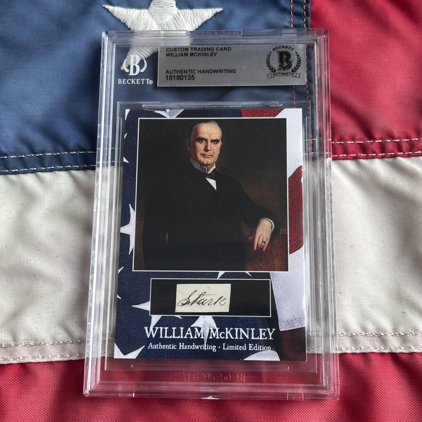 William McKinley Beckett Encapsulated Handwriting Removed from an Autograph Document Signed