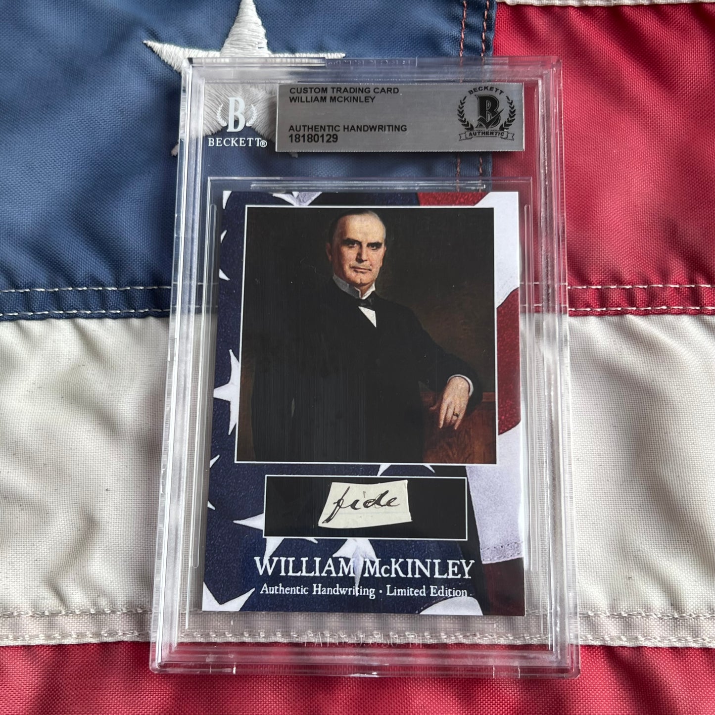 William McKinley Beckett Encapsulated Handwriting Removed from an Autograph Document Signed