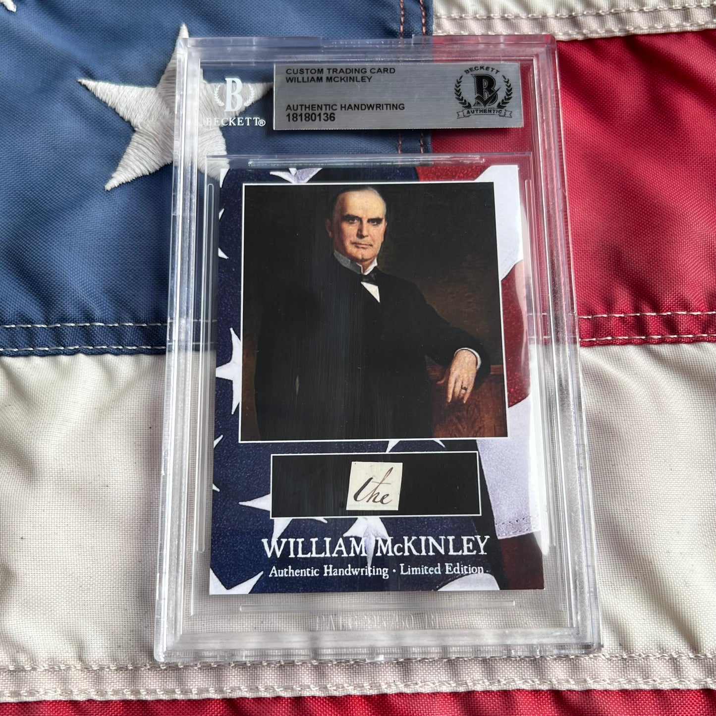William McKinley Beckett Encapsulated Handwriting Removed from an Autograph Document Signed
