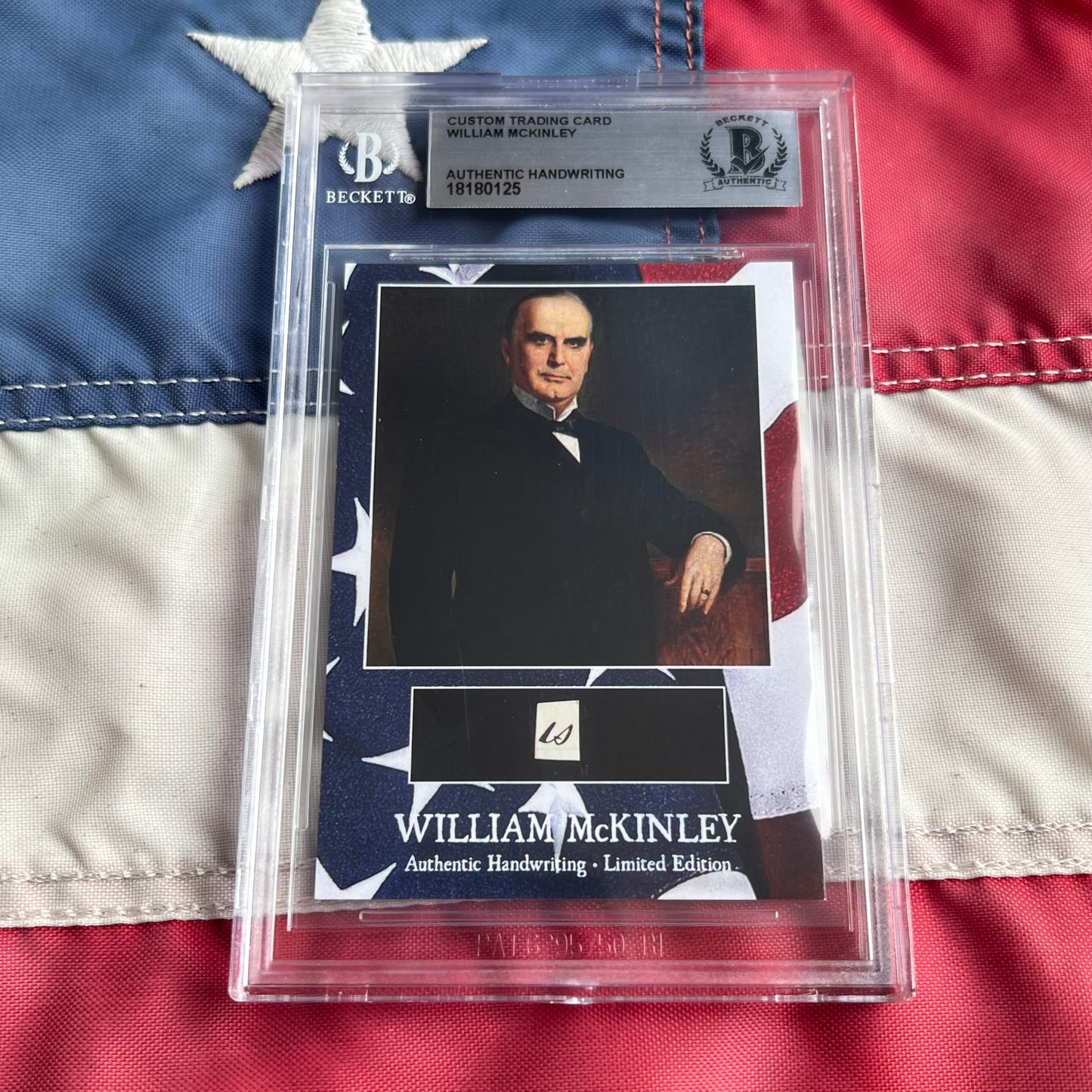 William McKinley Beckett Encapsulated Handwriting Removed from an Autograph Document Signed