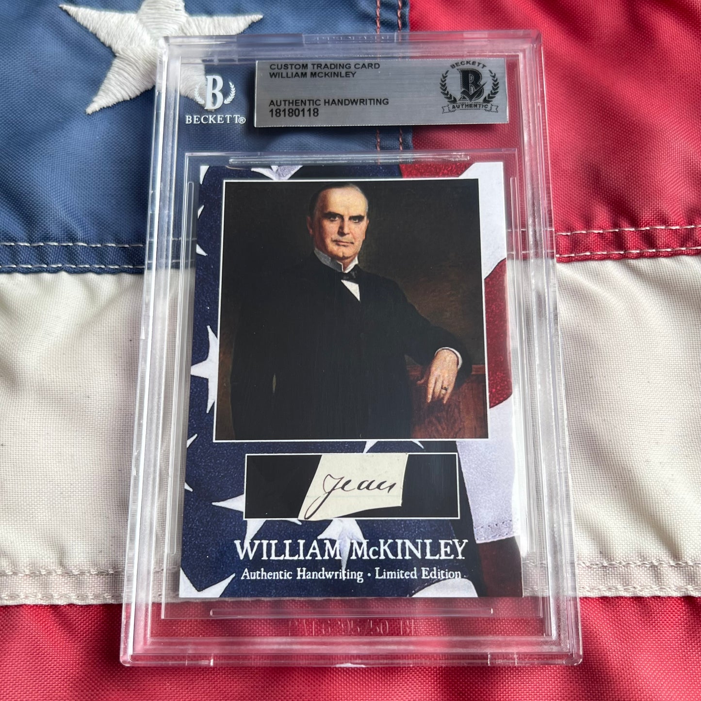 William McKinley Beckett Encapsulated Handwriting Removed from an Autograph Document Signed