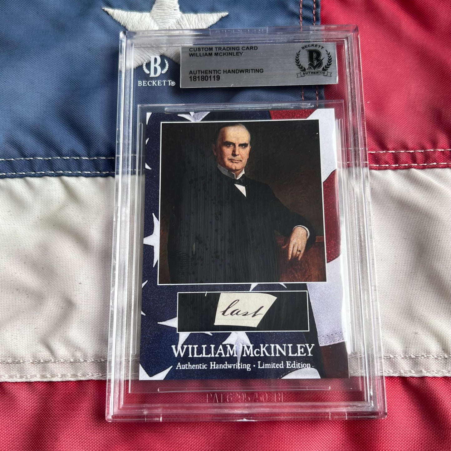 William McKinley Beckett Encapsulated Handwriting Removed from an Autograph Document Signed