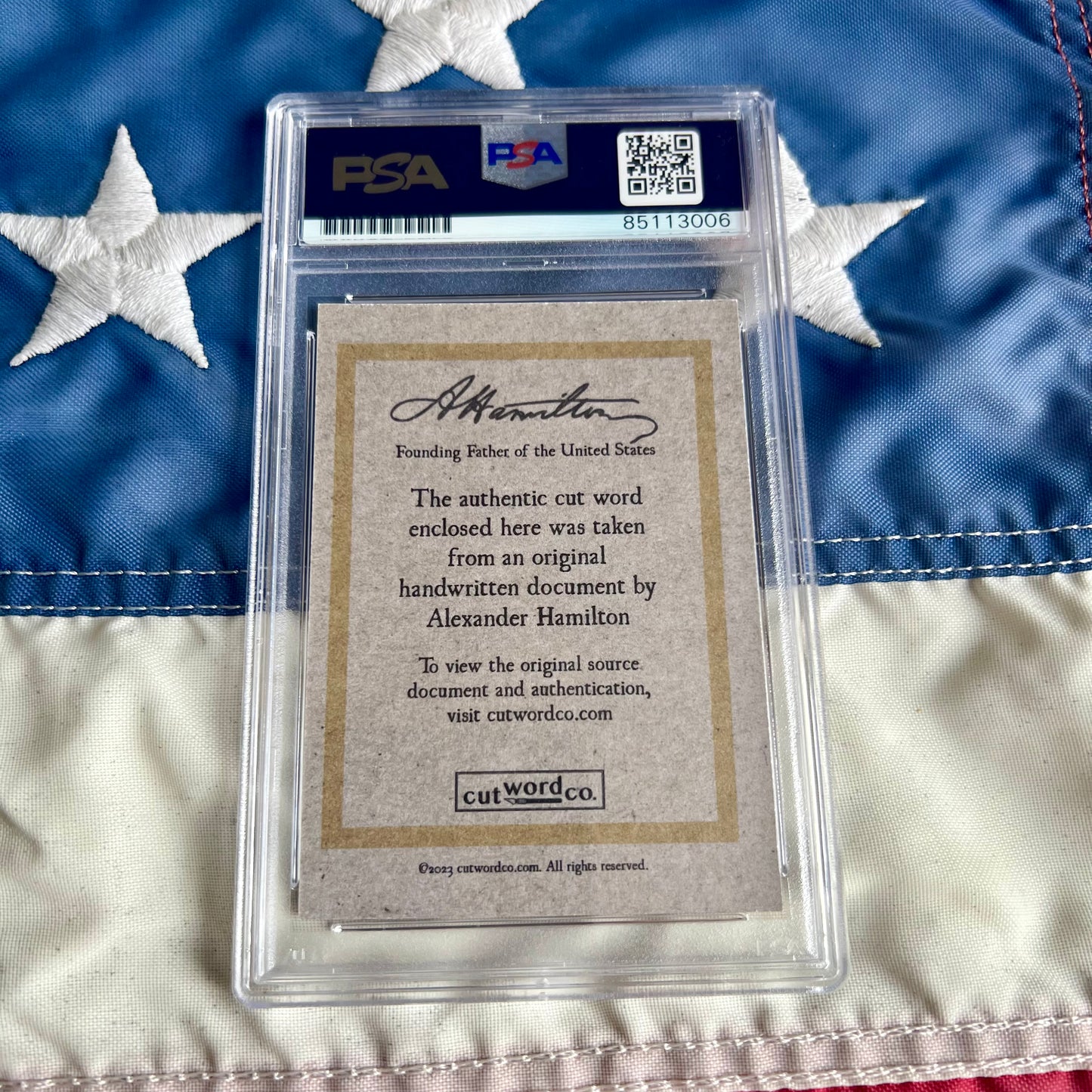Alexander Hamilton PSA/DNA Encapsulated Handwriting Removed From an Autograph Letter Signed