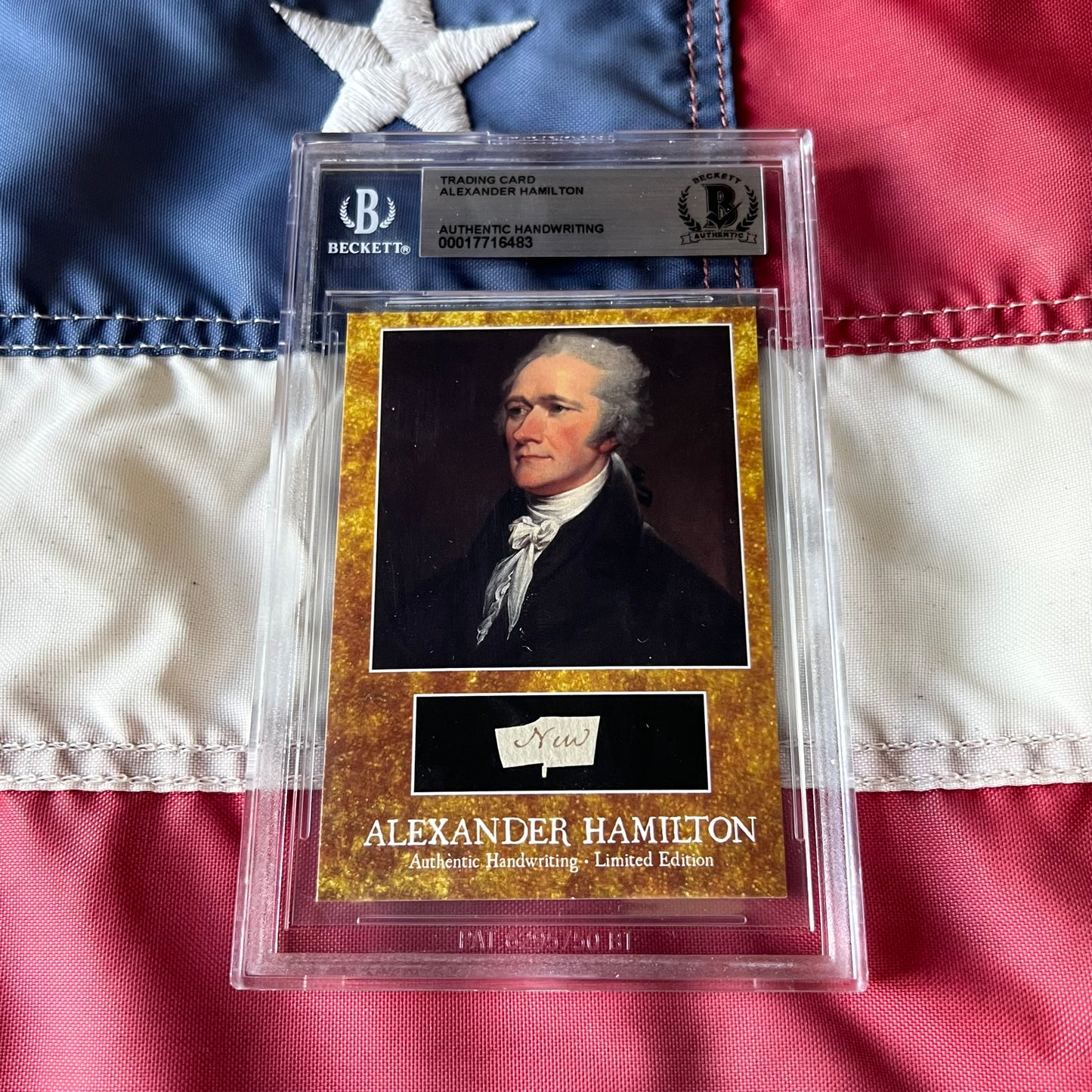 Alexander Hamilton Beckett Encapsulated Handwriting Removed From an Autograph Letter Signed