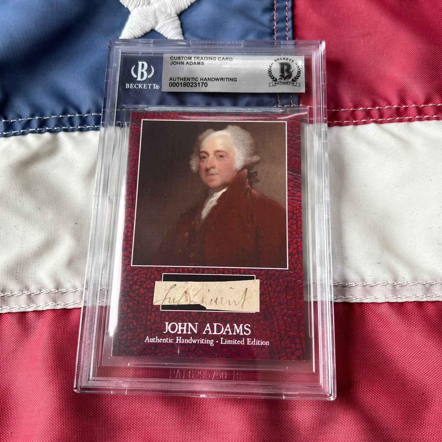 John Adams Beckett Encapsulated Handwriting Removed from an Autograph Document Signed