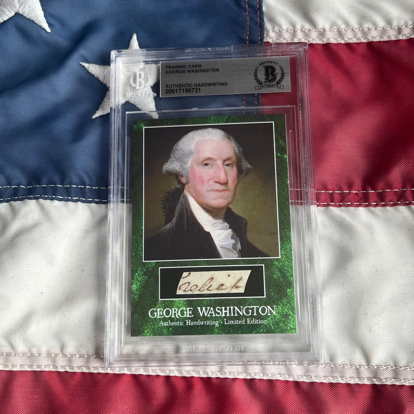George Washington Beckett Encapsulated Handwriting Removed from an Autograph Letter Signed
