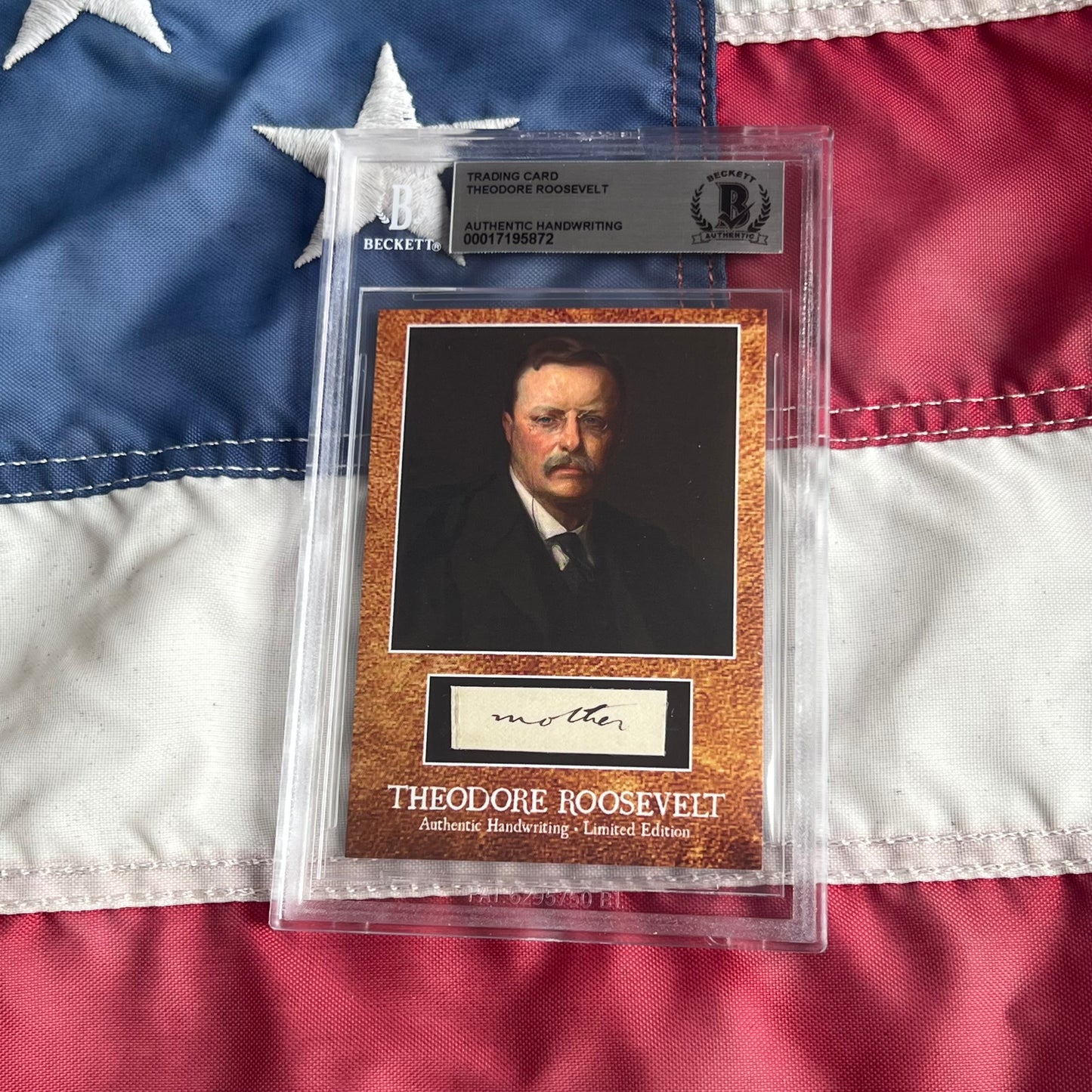 Theodore Roosevelt Beckett Encapsulated Handwriting Removed from an Autograph Letter Signed