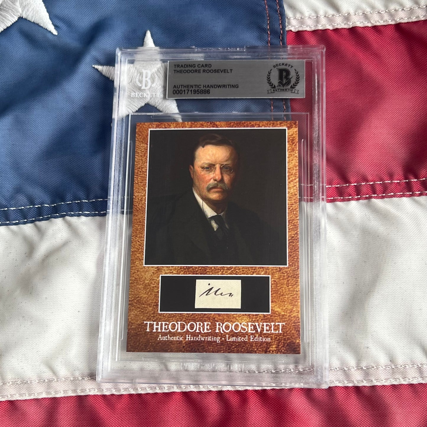 Theodore Roosevelt Beckett Encapsulated Handwriting Removed from an Autograph Letter Signed
