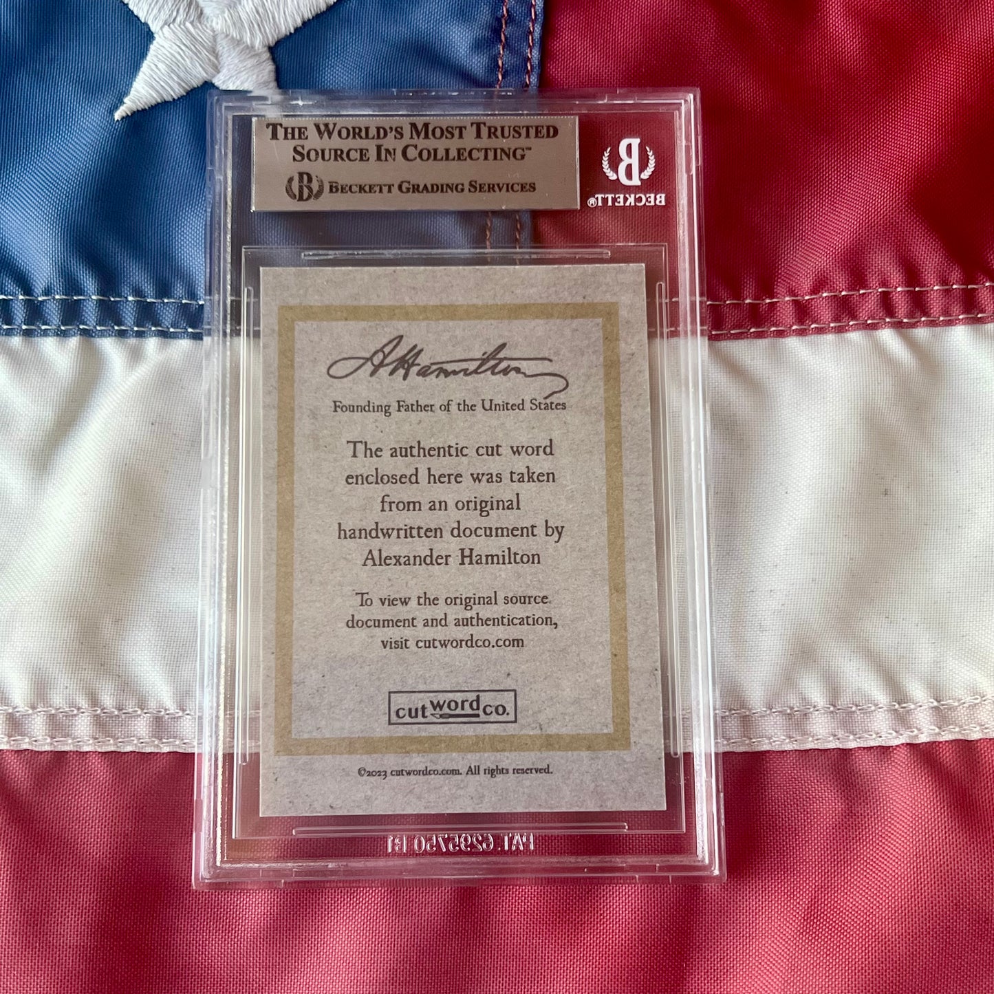 Alexander Hamilton Beckett Encapsulated Handwriting Removed From an Autograph Letter Signed