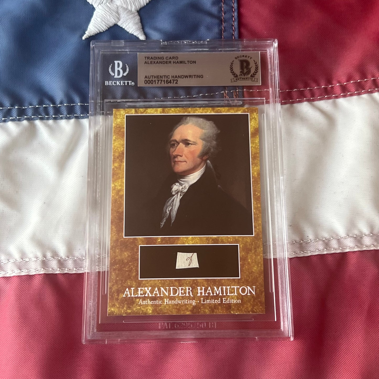 Alexander Hamilton Beckett Encapsulated Handwriting Removed From an Autograph Letter Signed