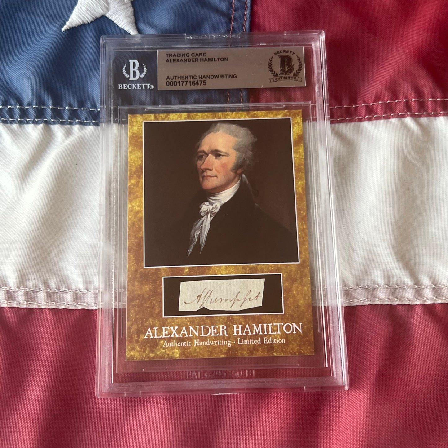 Alexander Hamilton Beckett Encapsulated Handwriting Removed From an Autograph Letter Signed