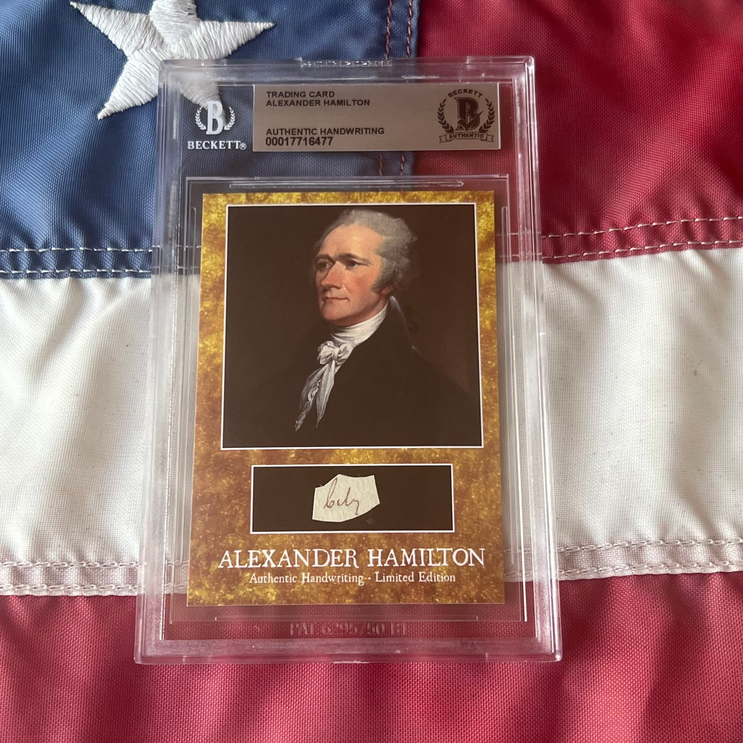 Alexander Hamilton Beckett Encapsulated Handwriting Removed From an Autograph Letter Signed