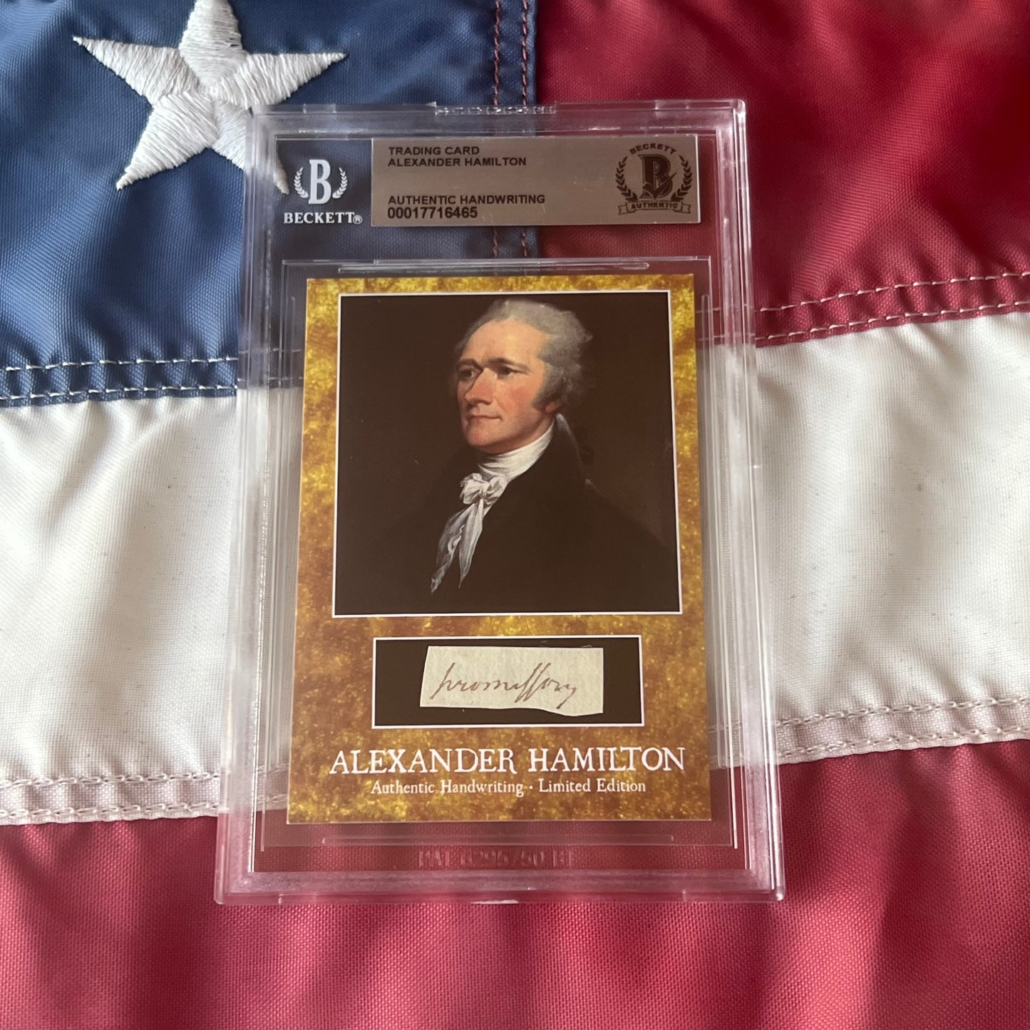 Alexander Hamilton Beckett Encapsulated Handwriting Removed From an Autograph Letter Signed