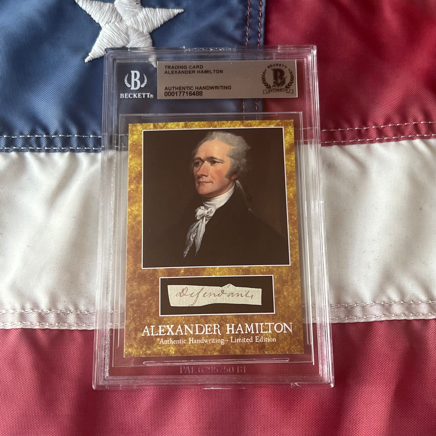 Alexander Hamilton Beckett Encapsulated Handwriting Removed From an Autograph Letter Signed