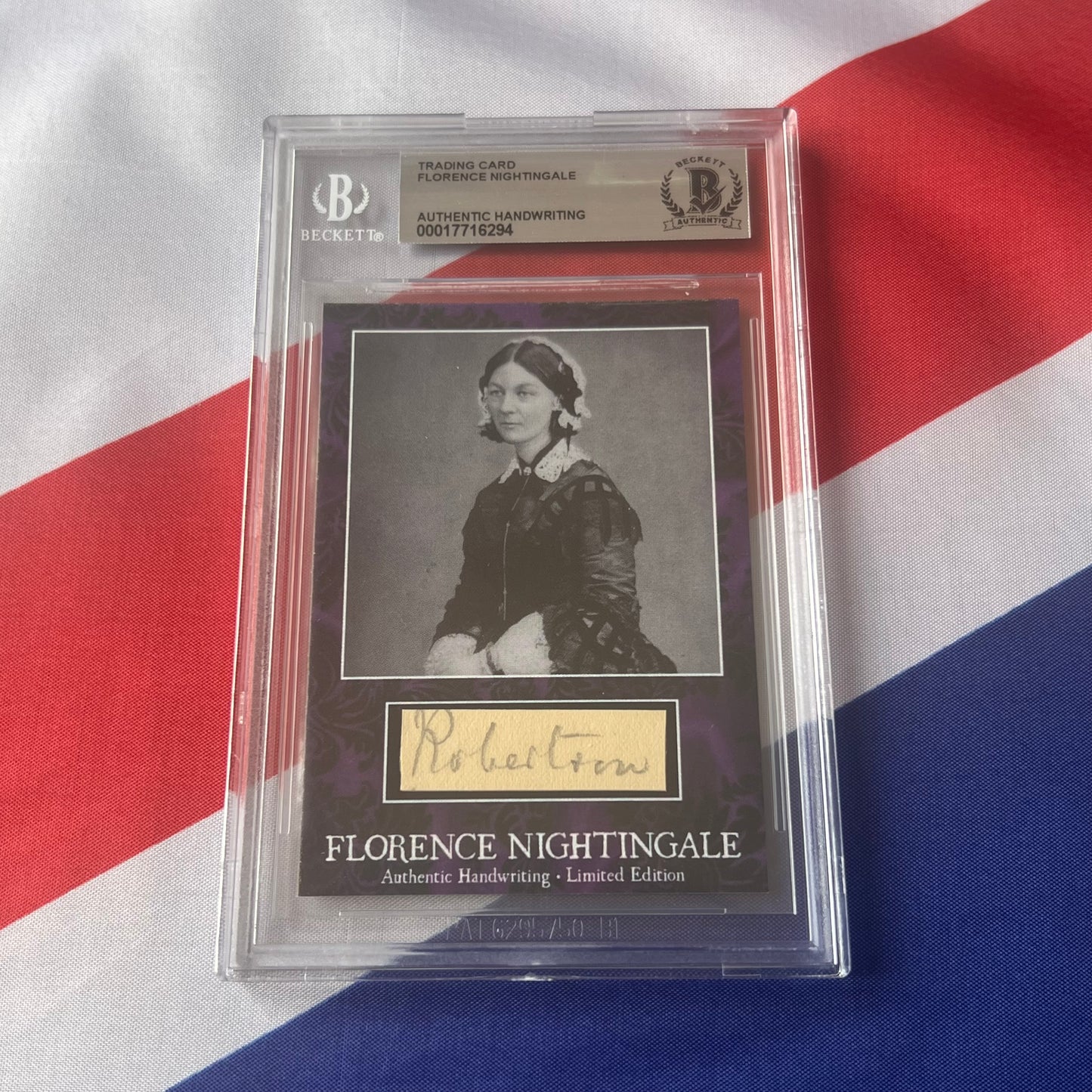Florence Nightingale Beckett Encapsulated Handwriting Removed From an Autograph Letter Signed