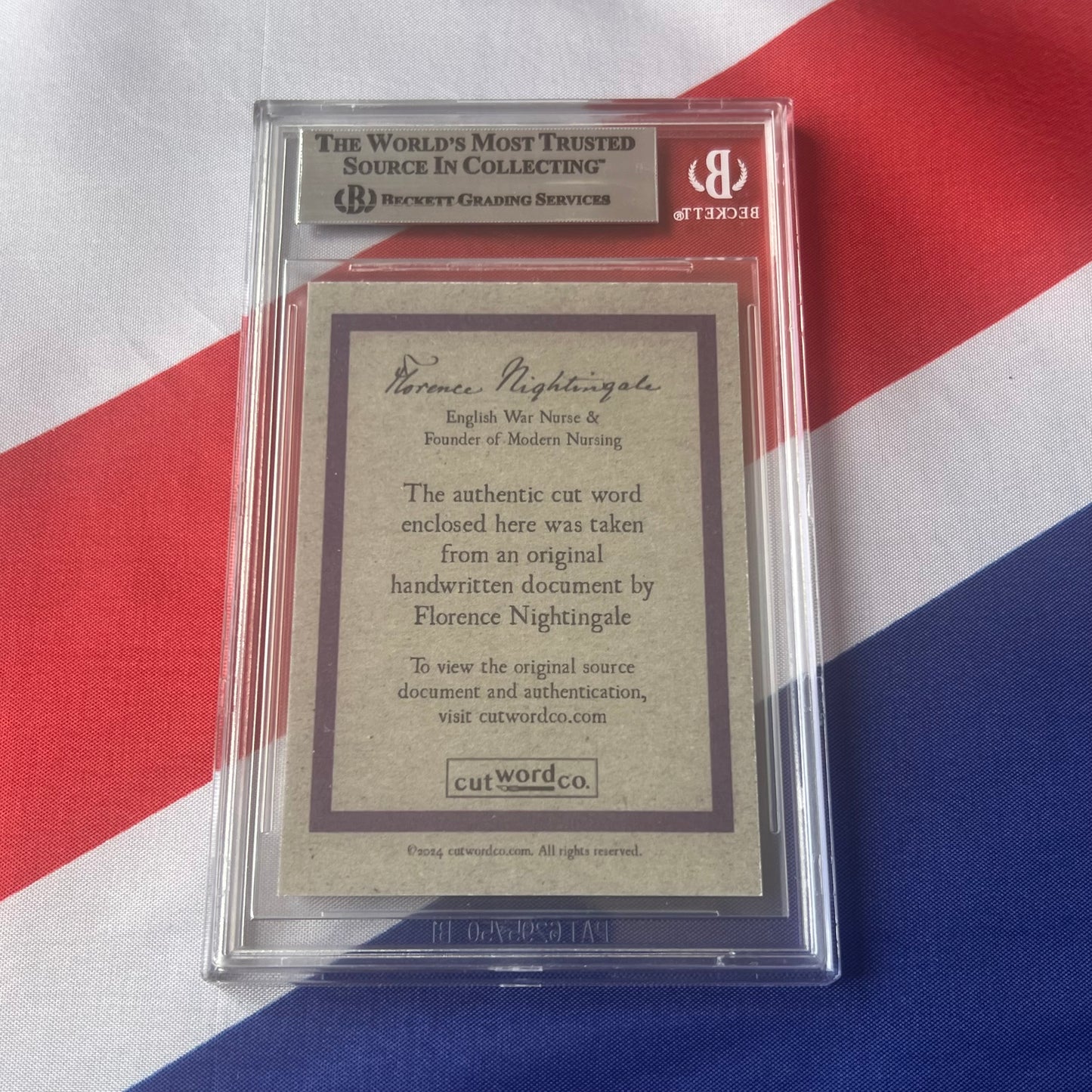 Florence Nightingale Beckett Encapsulated Handwriting Removed From an Autograph Letter Signed