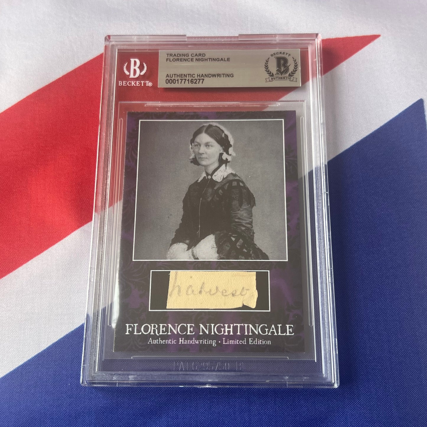 Florence Nightingale Beckett Encapsulated Handwriting Removed From an Autograph Letter Signed