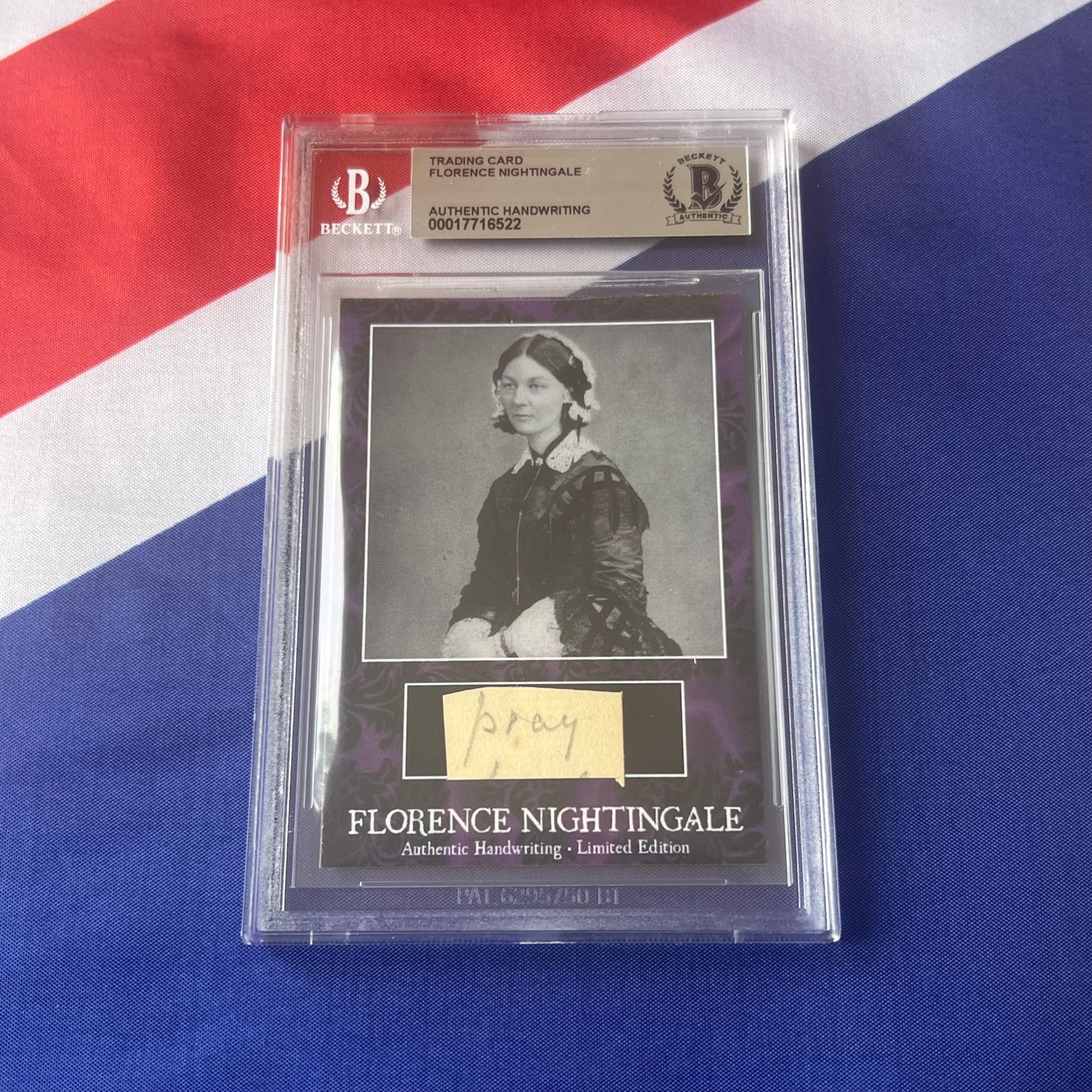 Florence Nightingale Beckett Encapsulated Handwriting Removed From an Autograph Letter Signed