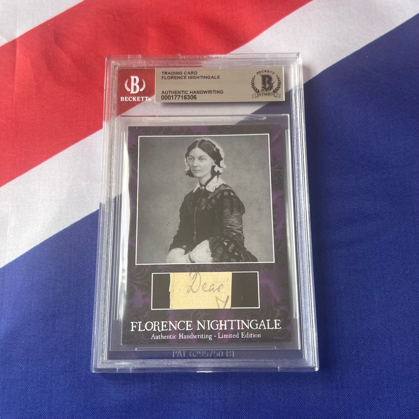 Florence Nightingale Beckett Encapsulated Handwriting Removed From an Autograph Letter Signed