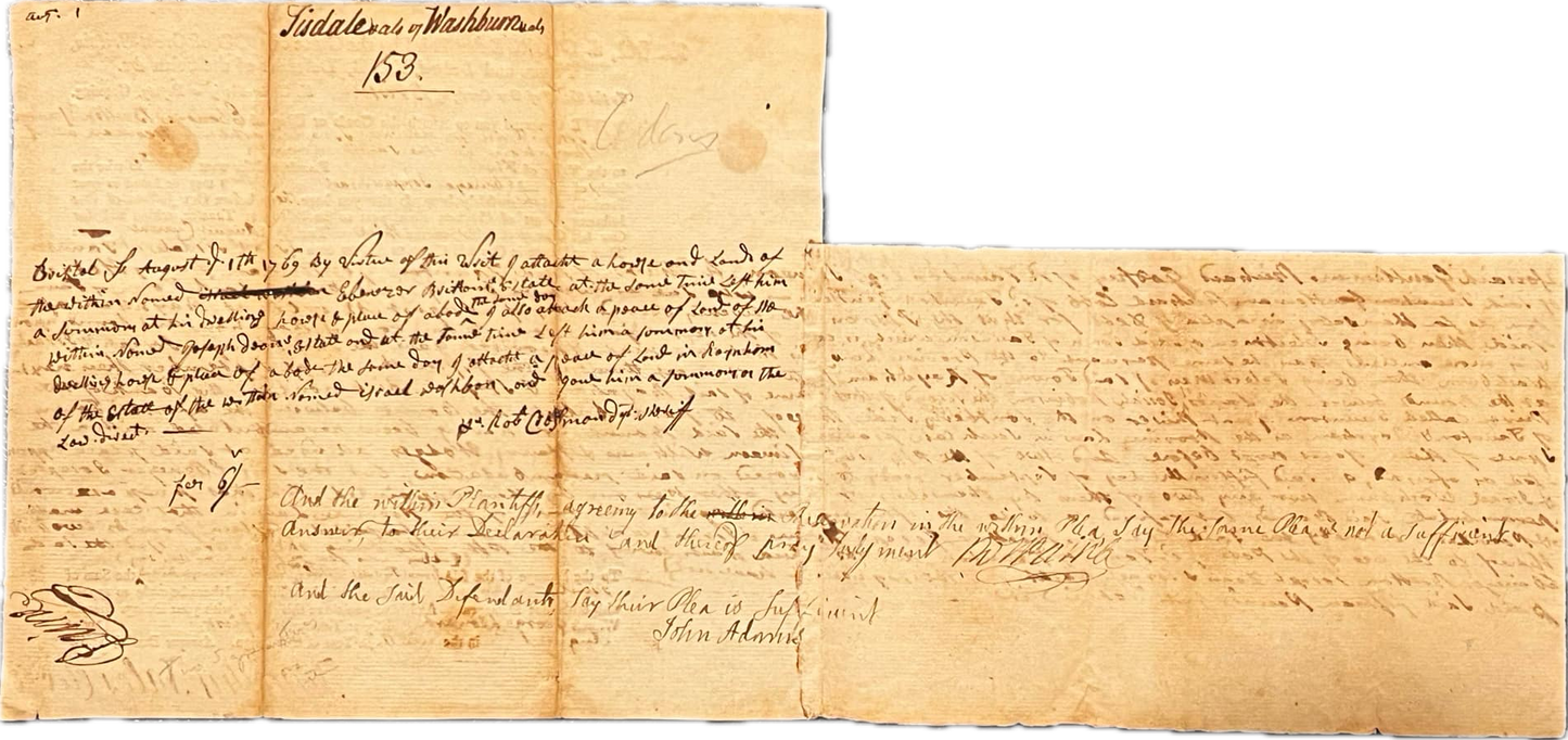 John Adams Beckett Encapsulated Handwriting Removed from an Autograph Document Signed