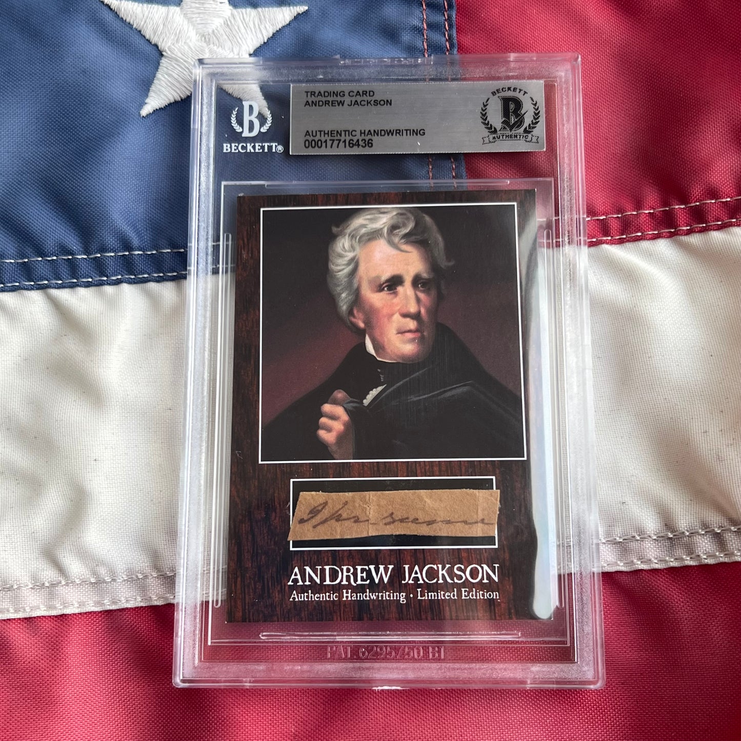 Andrew Jackson Beckett Encapsulated Handwriting Removed from an Autograph Letter Signed