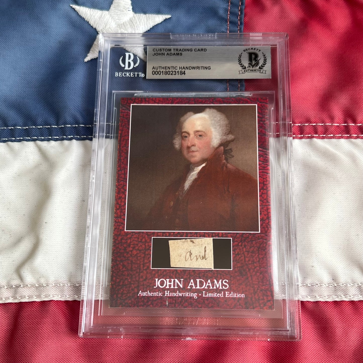 John Adams Beckett Encapsulated Handwriting Removed from an Autograph Document Signed
