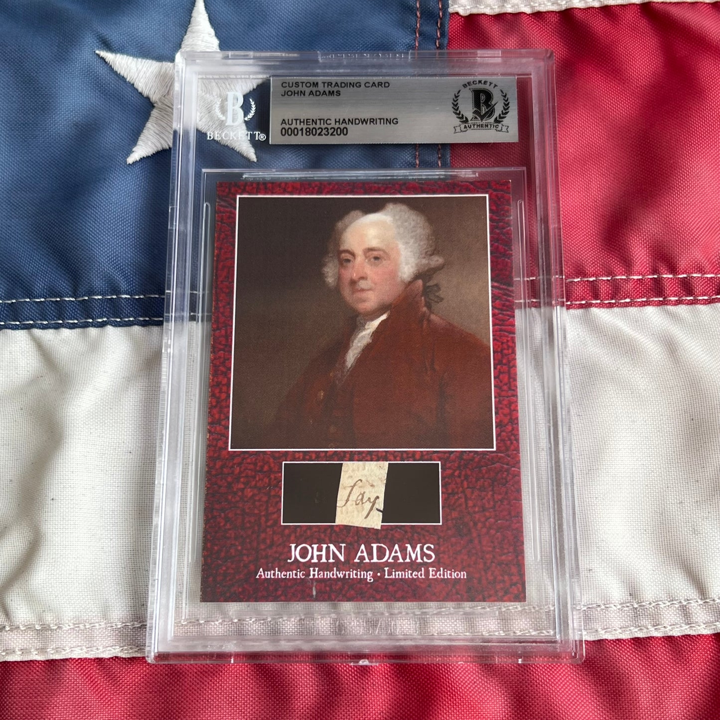 John Adams Beckett Encapsulated Handwriting Removed from an Autograph Document Signed