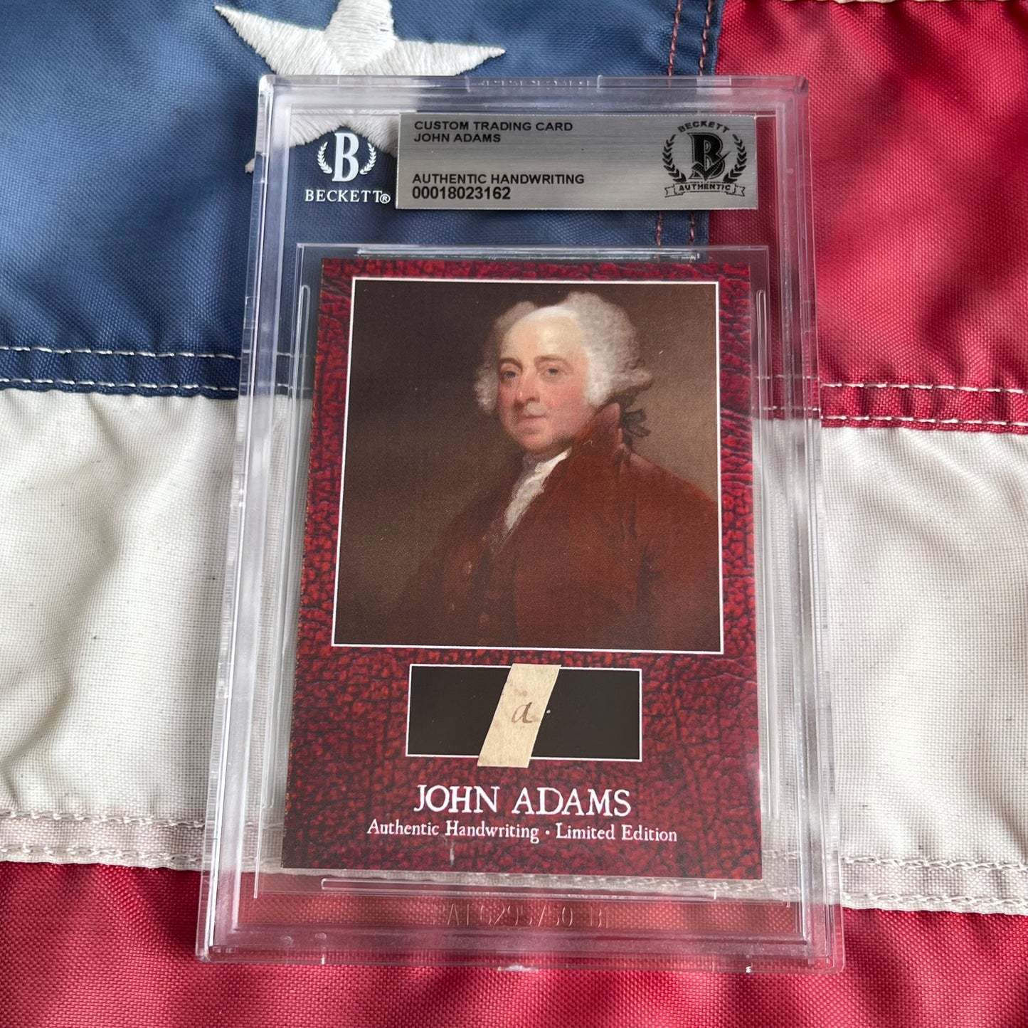 John Adams Beckett Encapsulated Handwriting Removed from an Autograph Document Signed