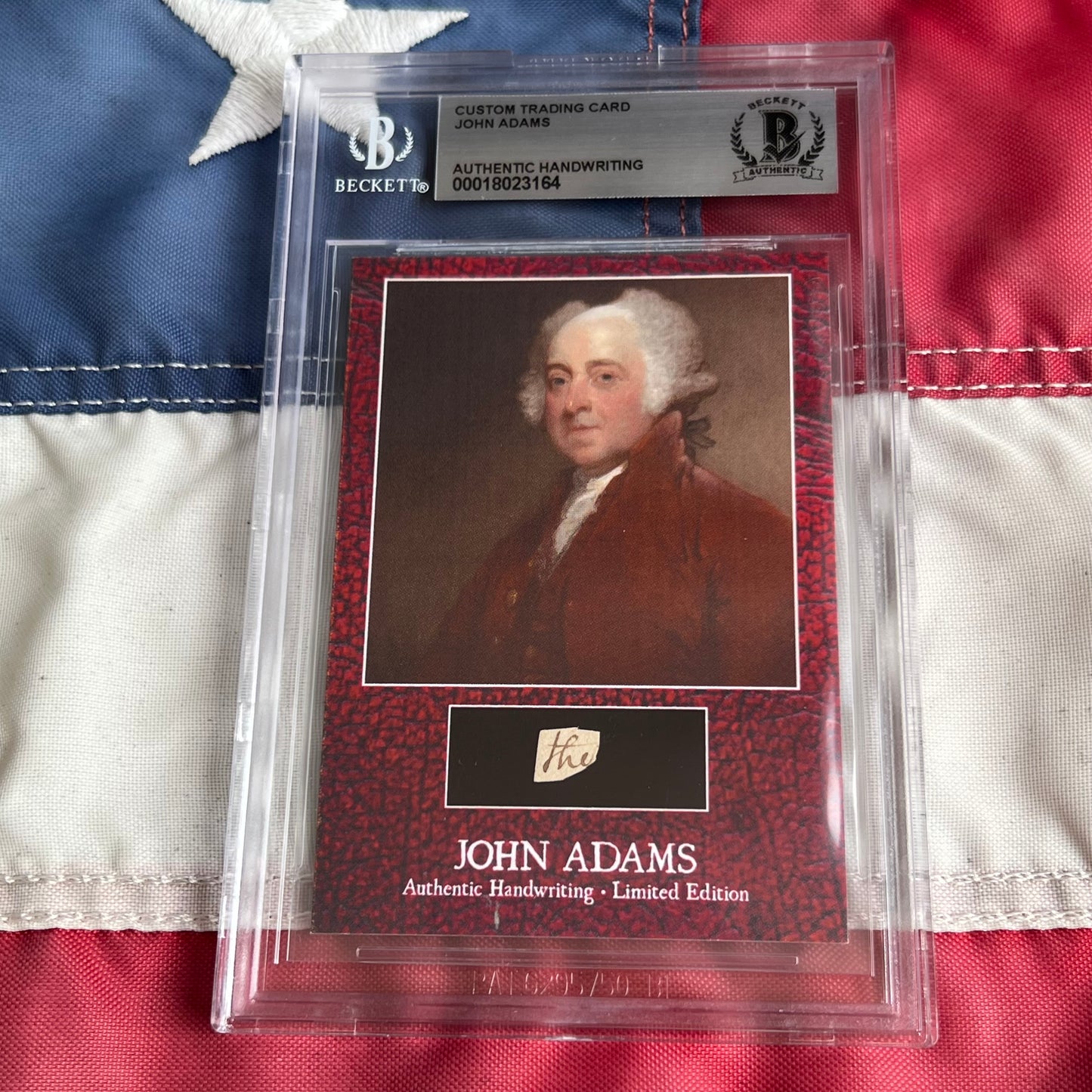 John Adams Beckett Encapsulated Handwriting Removed from an Autograph Document Signed